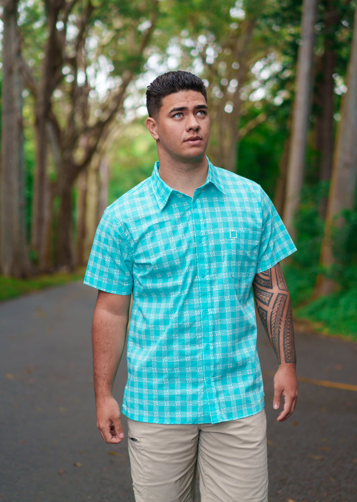 PALAKA MEN'S MINT ALOHA SHIRT Shirts Hawaii's Finest X-SMALL 