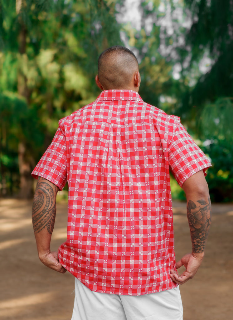 PALAKA MEN'S RED ALOHA SHIRT Shirts Hawaii's Finest 