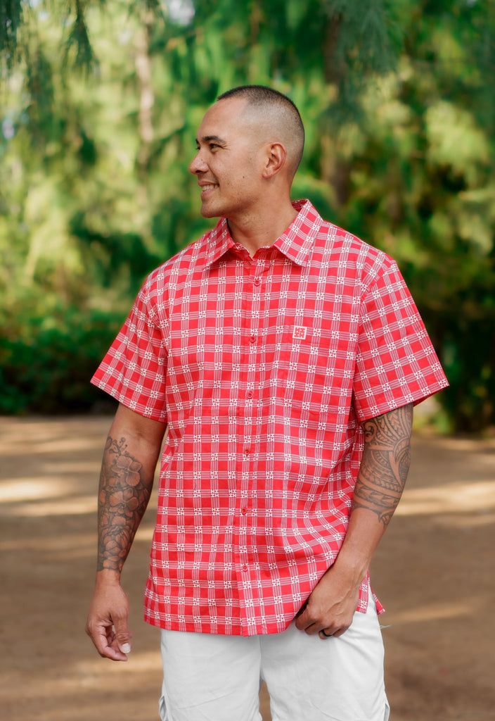 PALAKA MEN'S RED ALOHA SHIRT Shirts Hawaii's Finest 