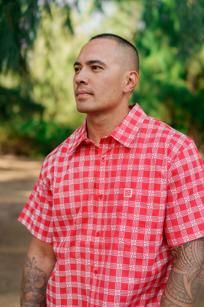 PALAKA MEN'S RED ALOHA SHIRT Shirts Hawaii's Finest 