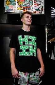 PALAKA TILE LOGO BLACK & GREEN T-SHIRT Shirts Hawaii's Finest MEDIUM 