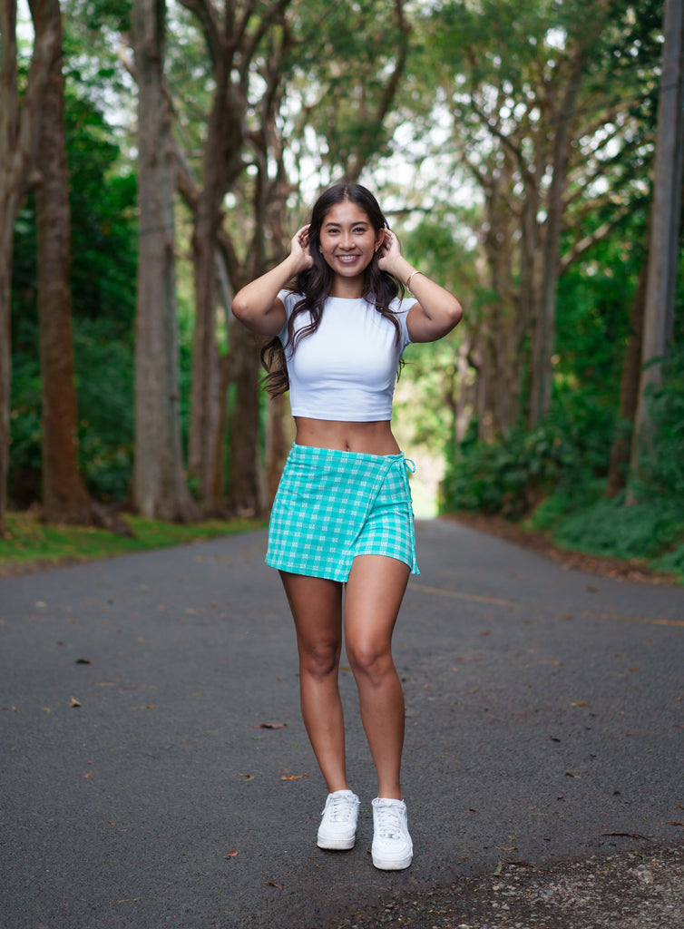 PALAKA WOMEN'S MINT SIDE KNOT SKORT Shirts Hawaii's Finest X-SMALL 