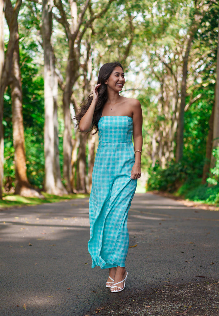 PALAKA WOMEN'S MINT WIDE PANT JUMPSUIT Shirts Hawaii's Finest X-SMALL 