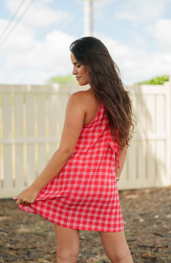 PALAKA WOMEN'S RED A-LINE DRESS Shirts Hawaii's Finest 
