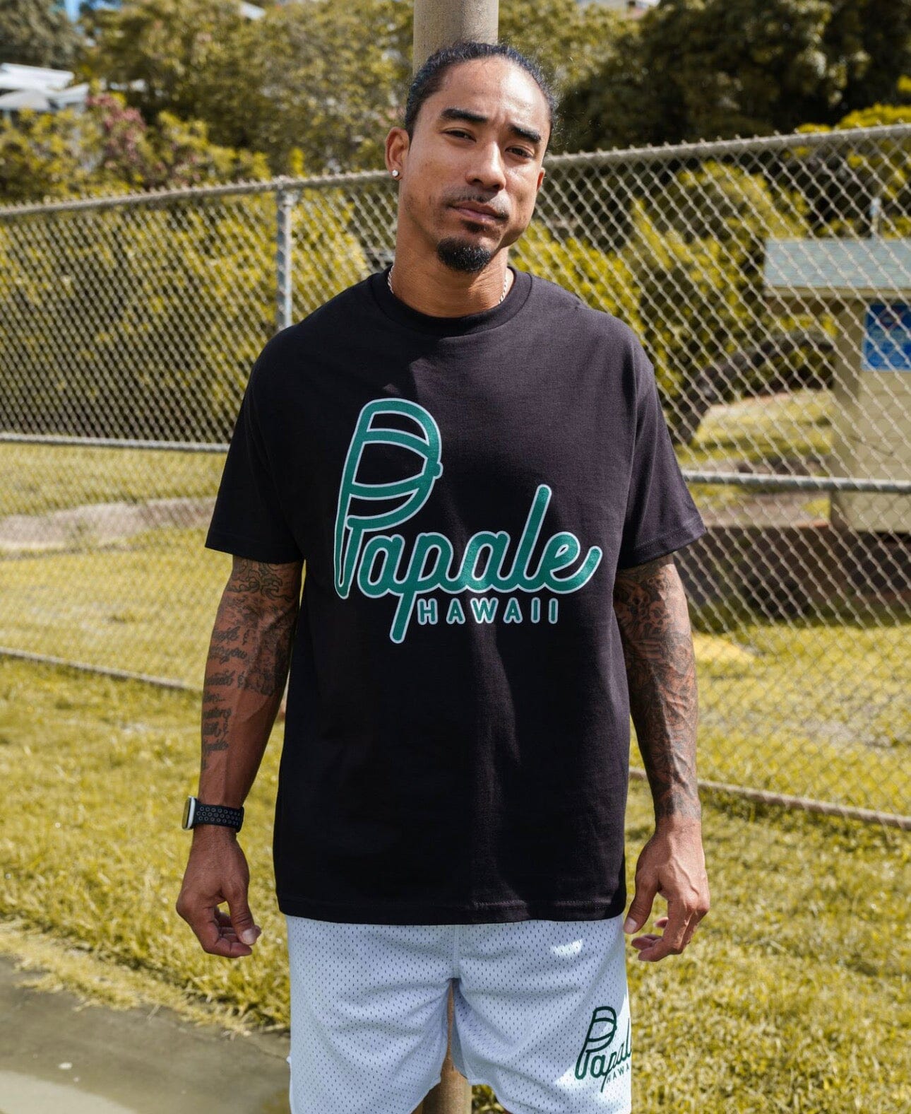 PĀPALE BLACK & GREEN T-SHIRT Shirts Pāpale HI SMALL 