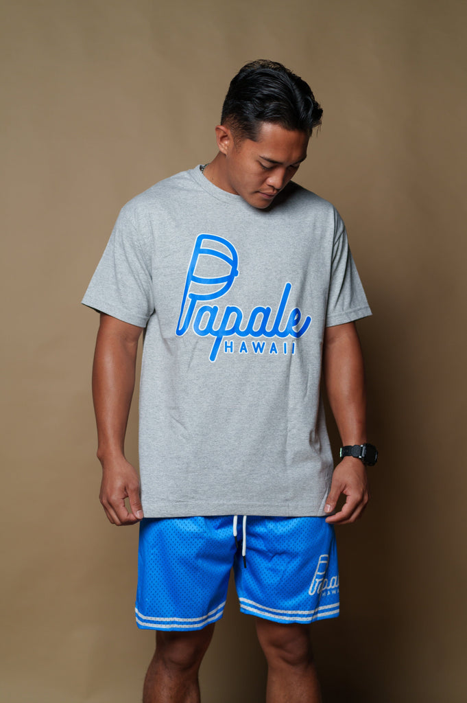 PĀPALE GRAY & BLUE T-SHIRT Shirts Pāpale HI 