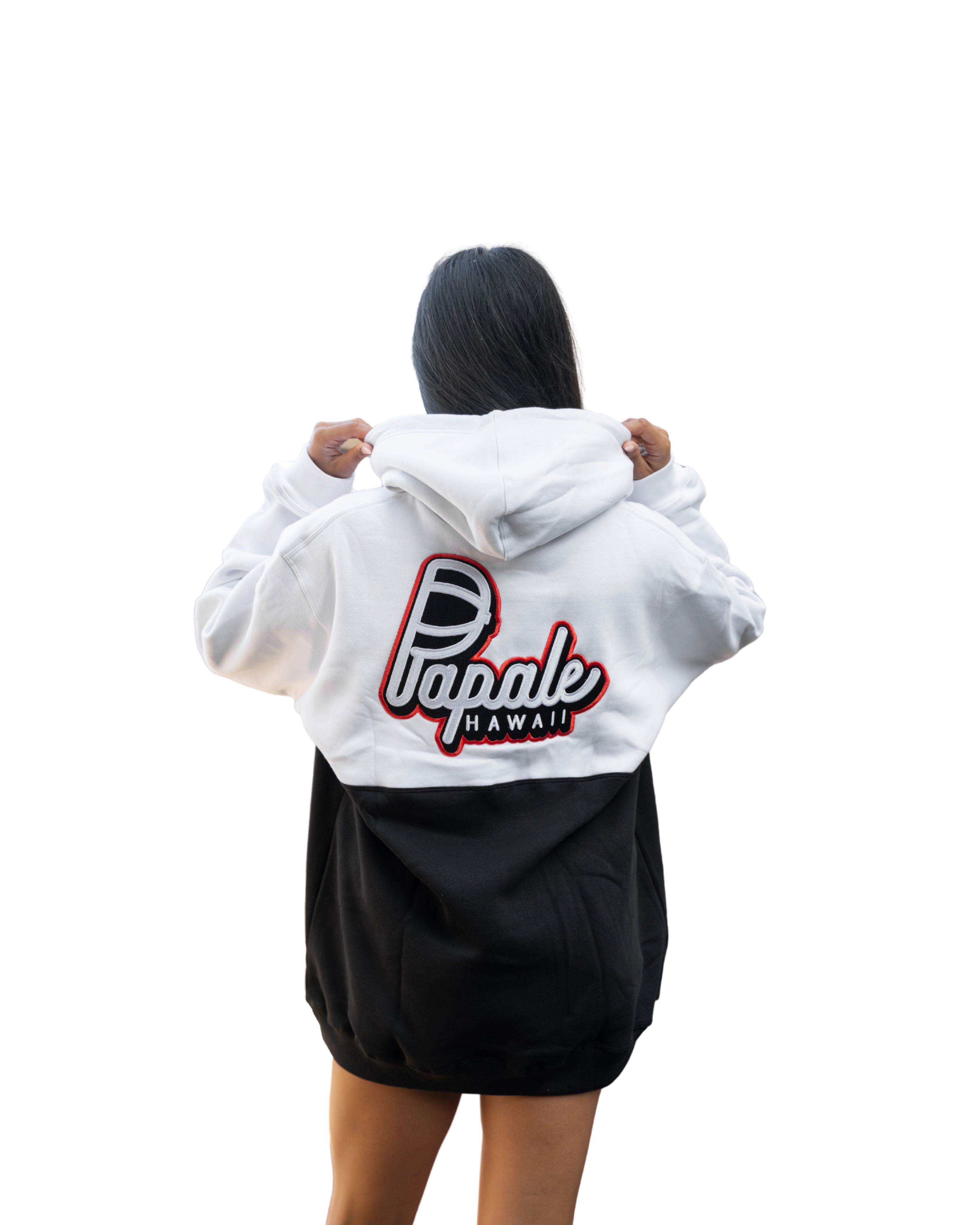 PAPALE RED COLOR BLOCK HOODIE Jacket Hawaii's Finest 