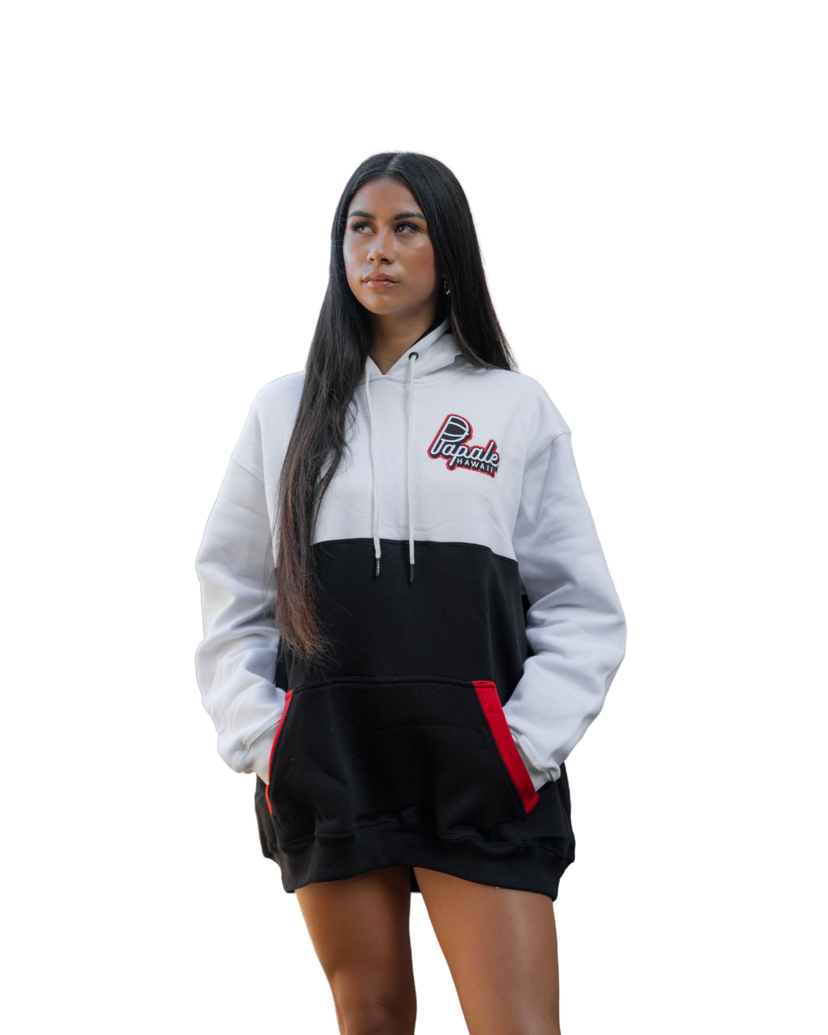 PAPALE RED COLOR BLOCK HOODIE Jacket Hawaii's Finest SMALL 