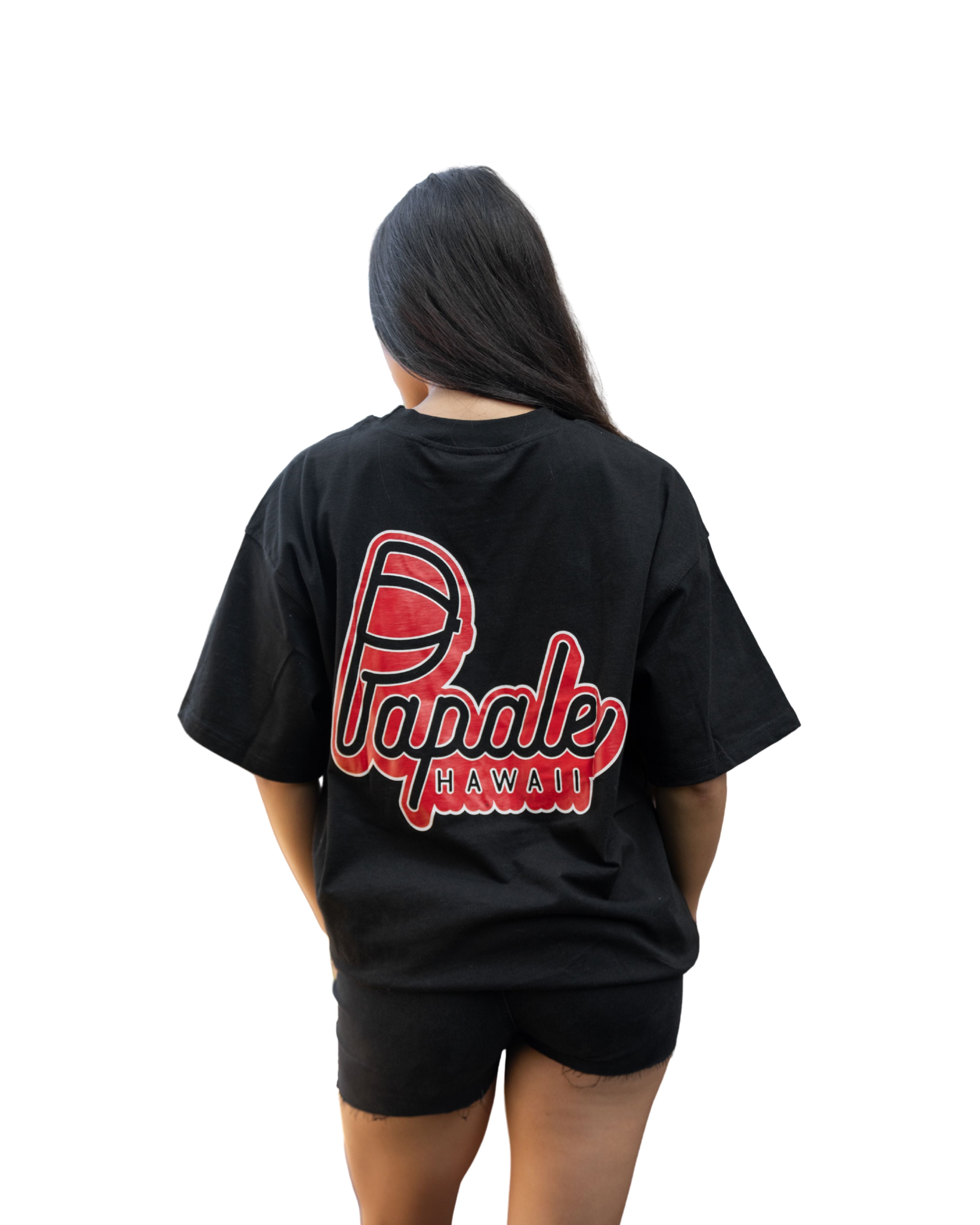 PAPALE RED COLOR BLOCK T-SHIRT Shirts Hawaii's Finest X-SMALL 