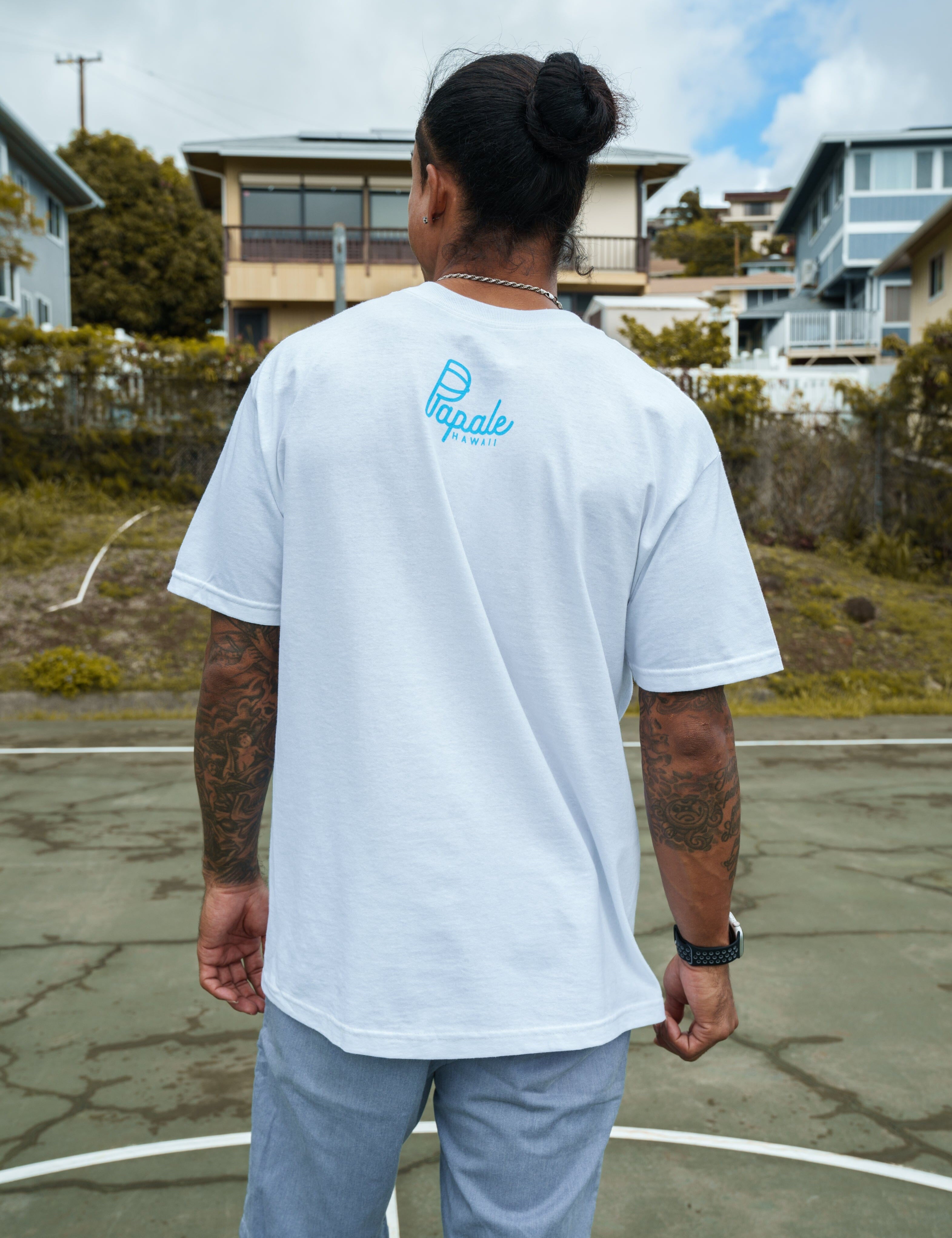 PĀPALE WHITE & BLUE T-SHIRT Shirts Pāpale HI 