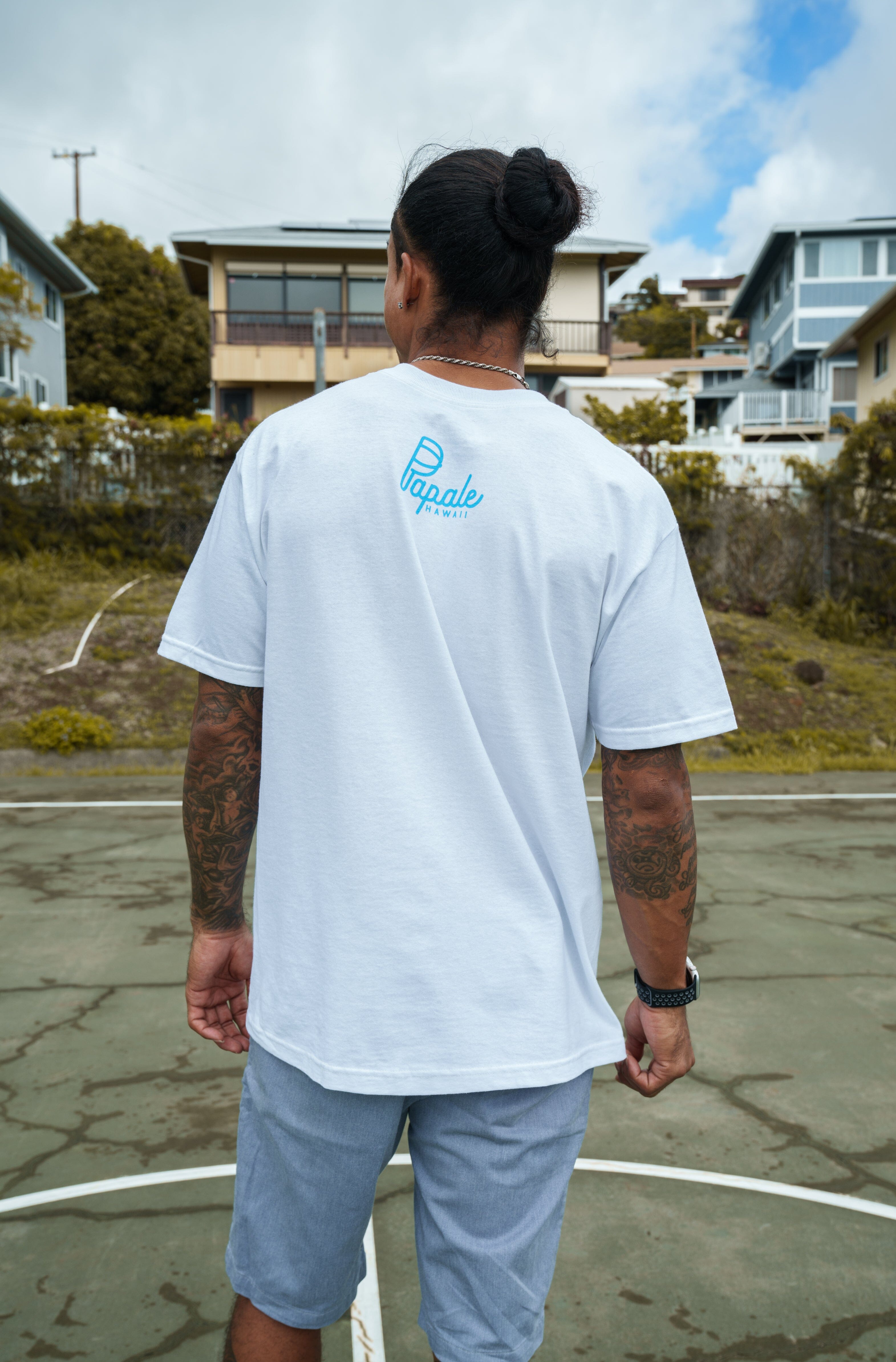 PĀPALE WHITE & BLUE T-SHIRT Shirts Pāpale HI 