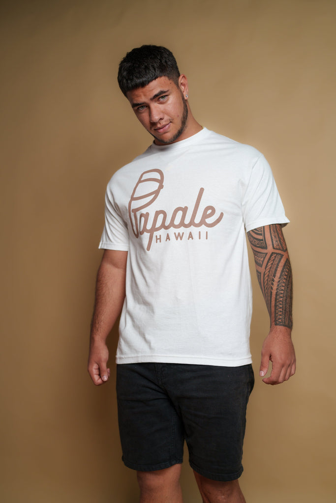 PĀPALE WHITE & BROWN T-SHIRT Shirts Pāpale HI 