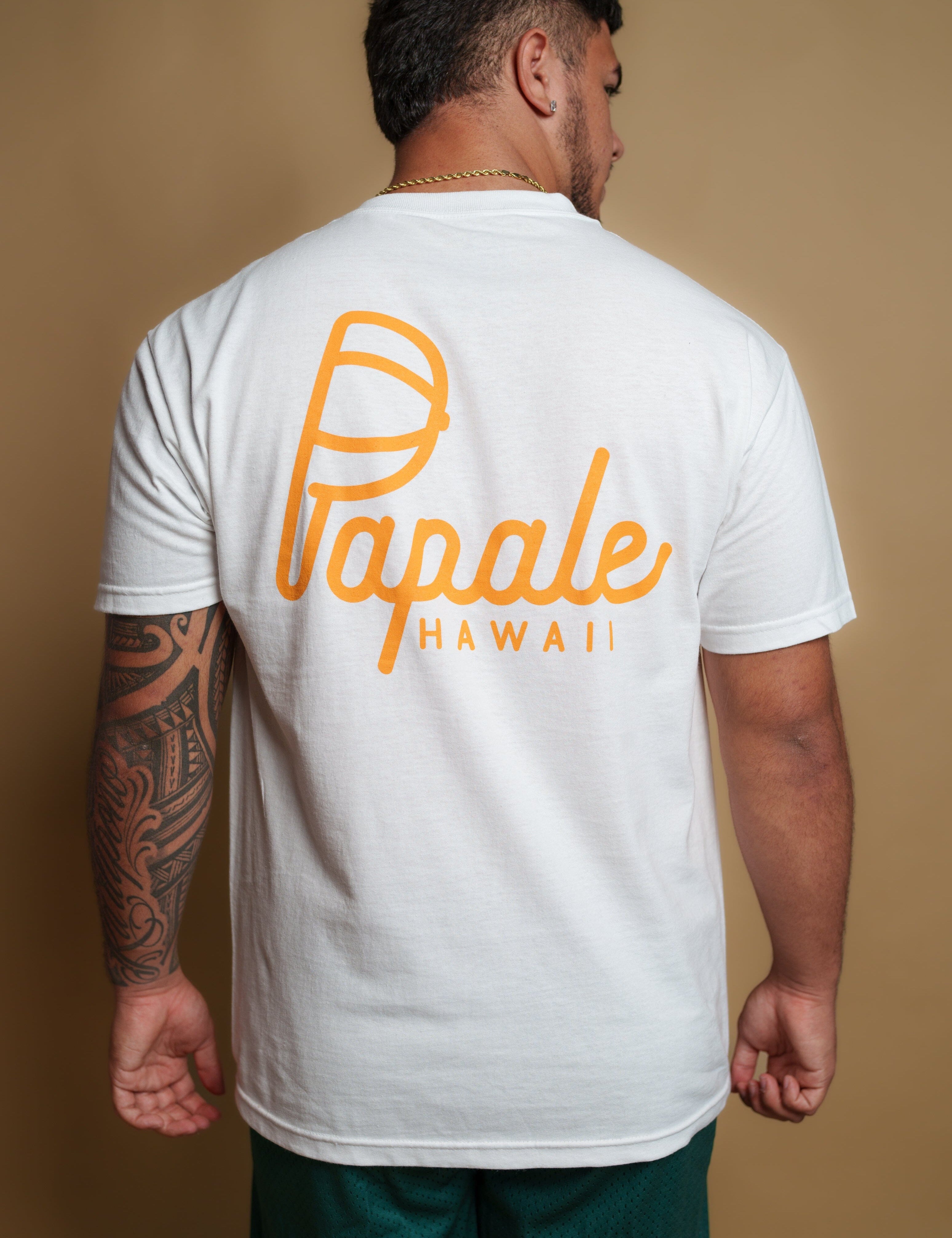 PĀPALE WHITE & ORANGE T-SHIRT Shirts Pāpale HI 