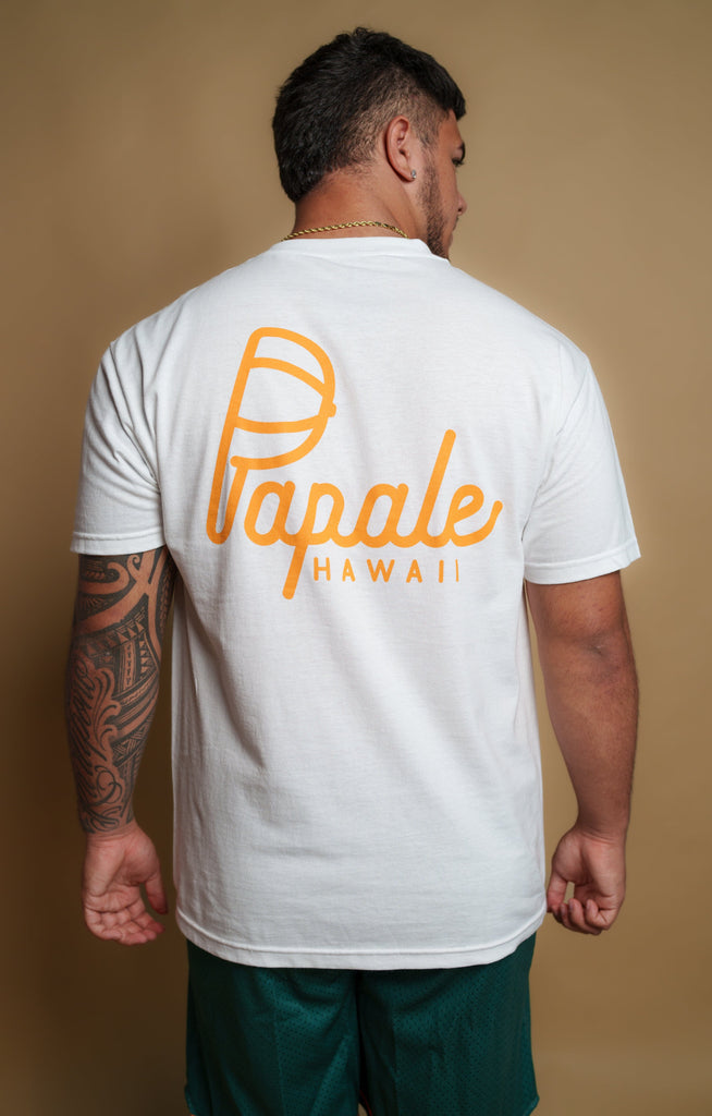 PĀPALE WHITE & ORANGE T-SHIRT Shirts Pāpale HI 