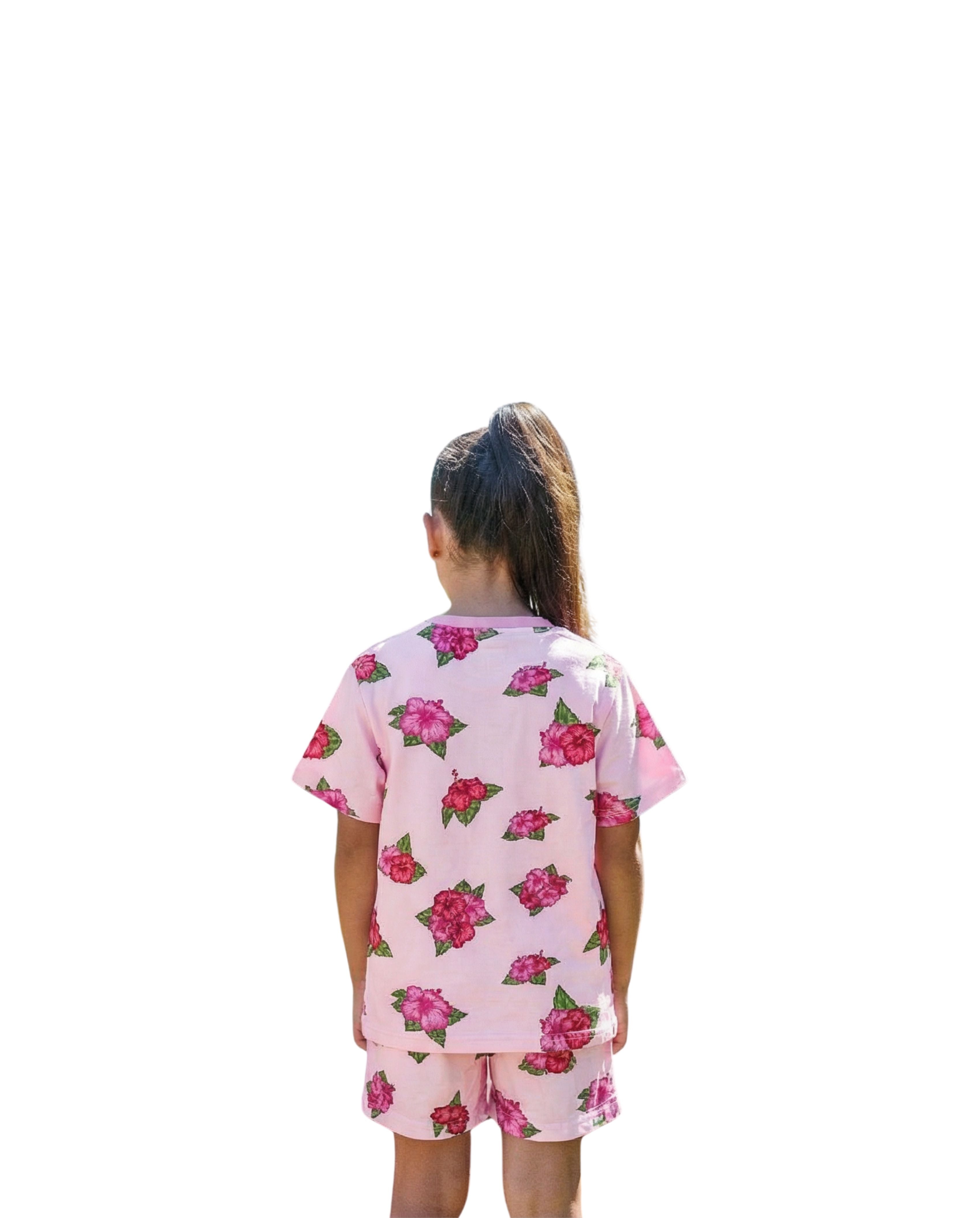 PINK HIBISCUS KEIKI SHORTS Shirts Hawaii's Finest 