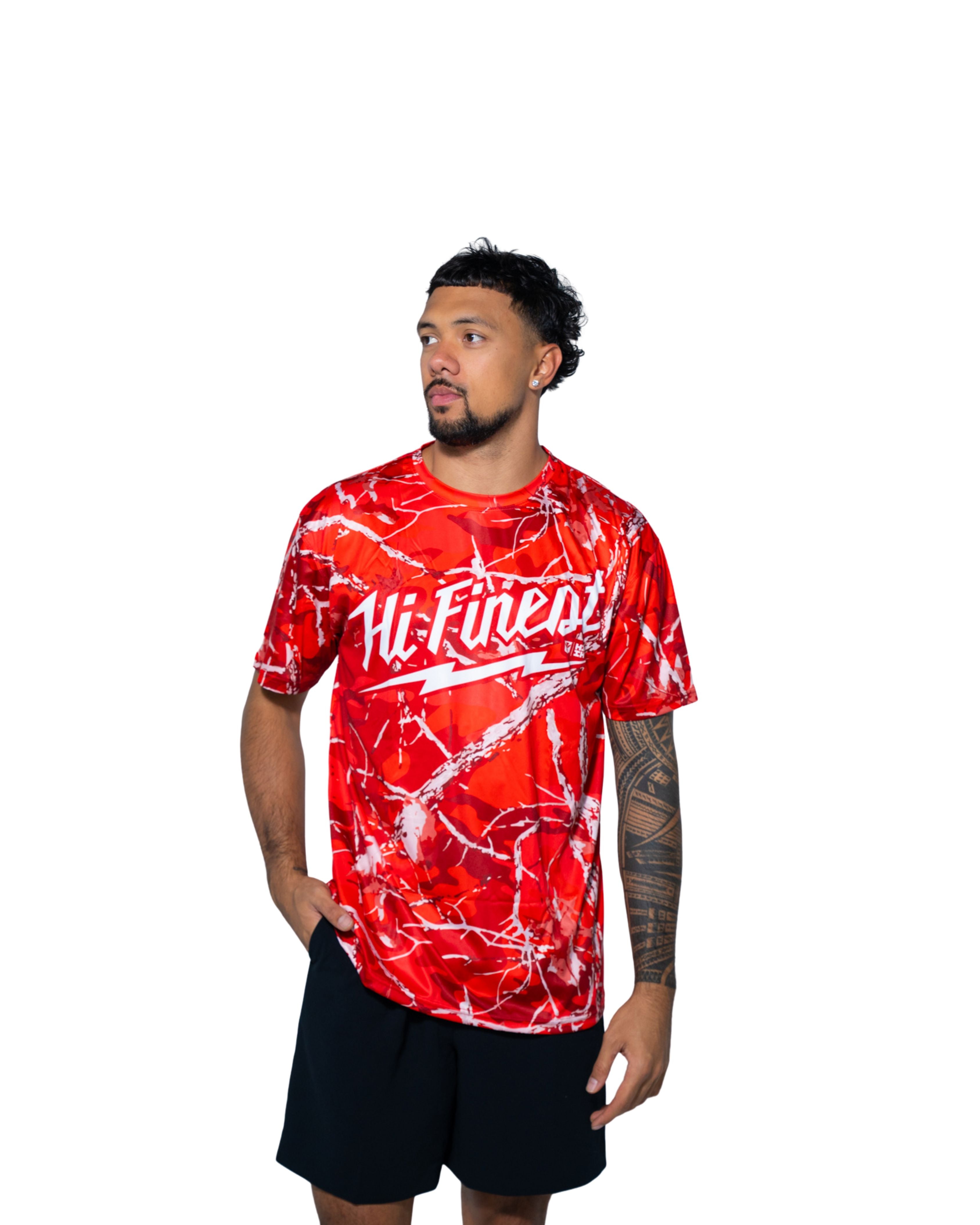 POWER TOOLS RED TREE CAMO DRI-FIT T-SHIRT Hawaii's Finest X-SMALL 