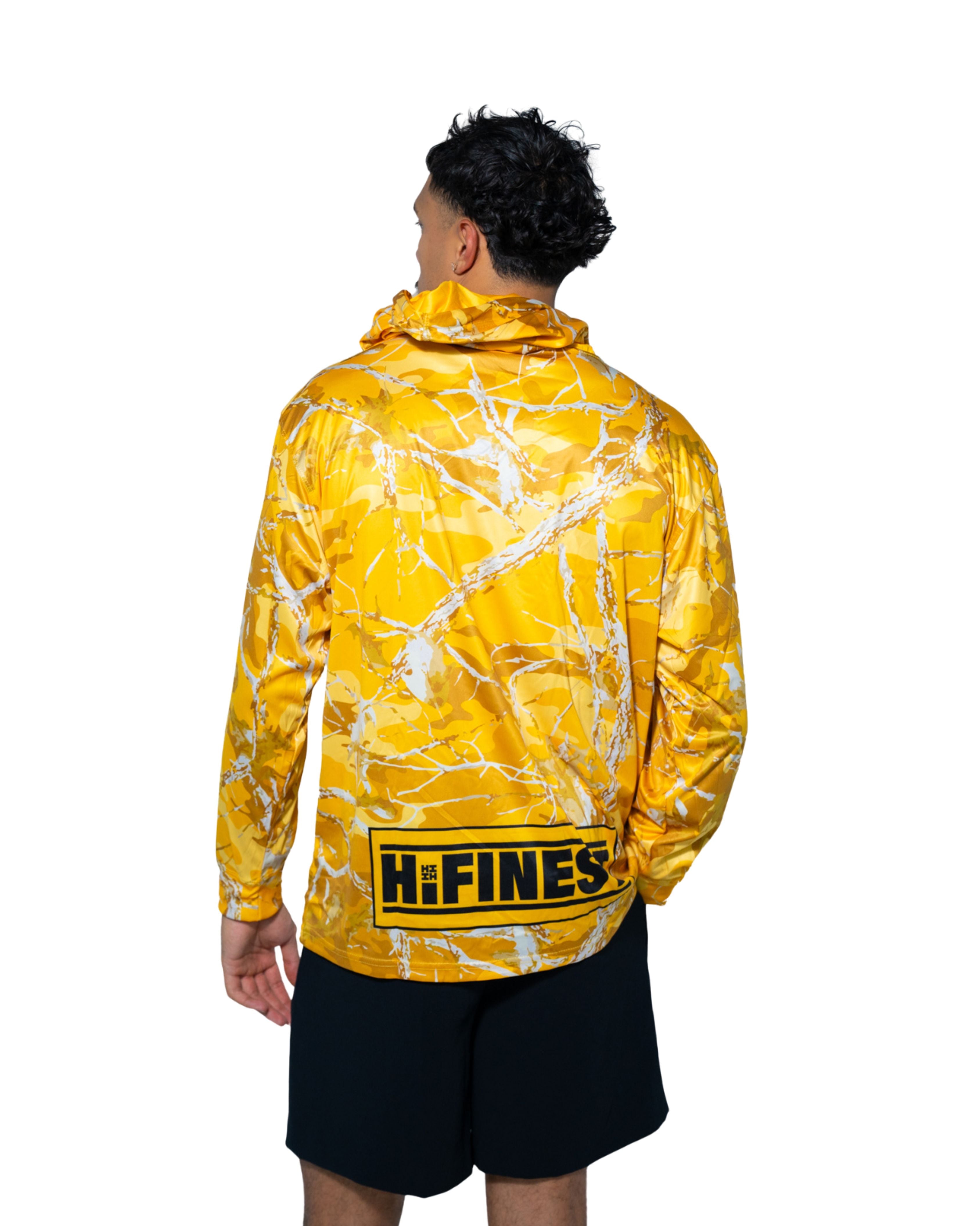 POWER TOOLS YELLOW TREE CAMO DRI-FIT LONGSLEEVE W/HOOD Hawaii's Finest 