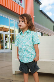 QUILT KEIKI MINT ALOHA SHIRT Shirts Hawaii's Finest 