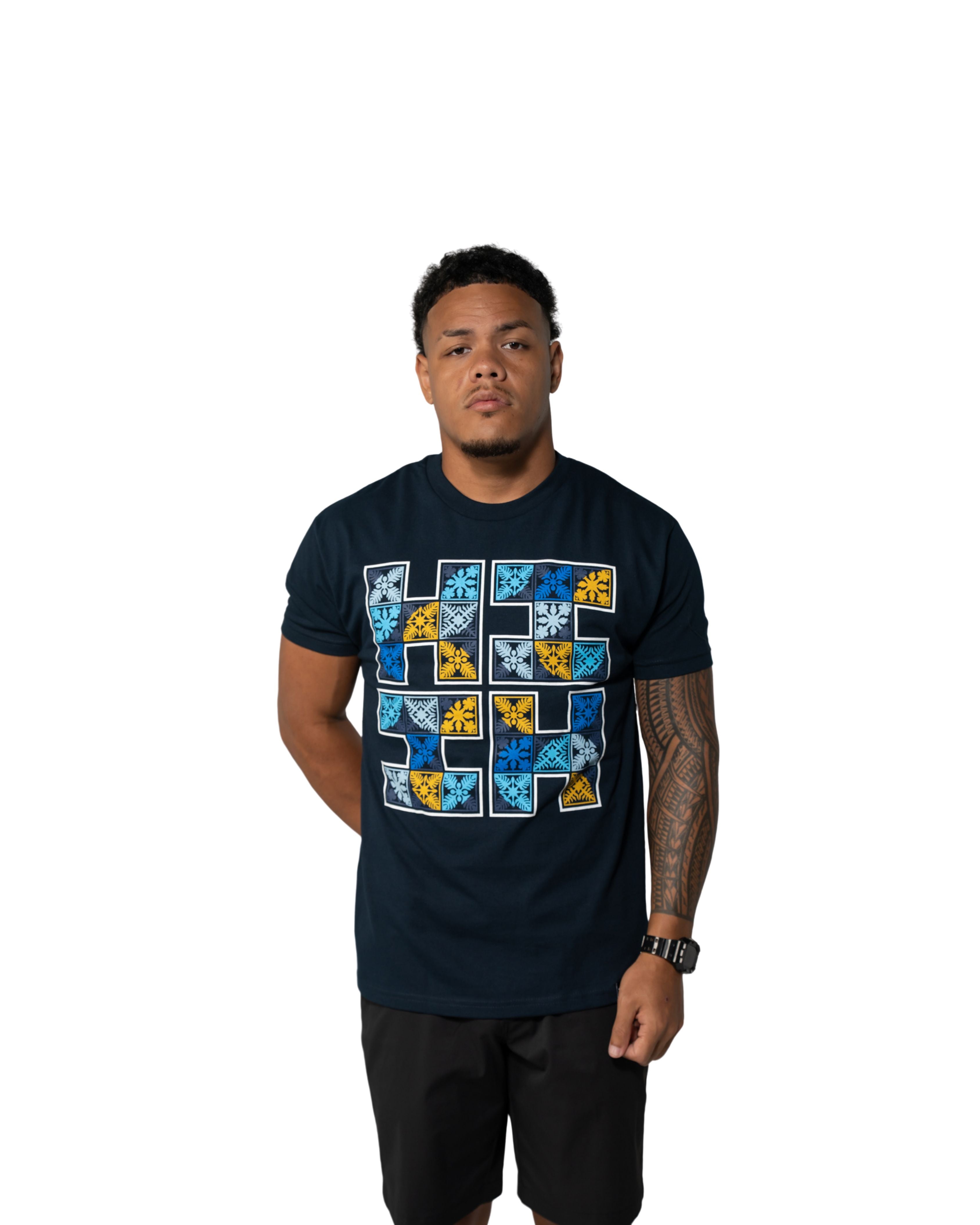 QUILT LOGO NAVY T-SHIRT Shirts Hawaii's Finest MEDIUM 