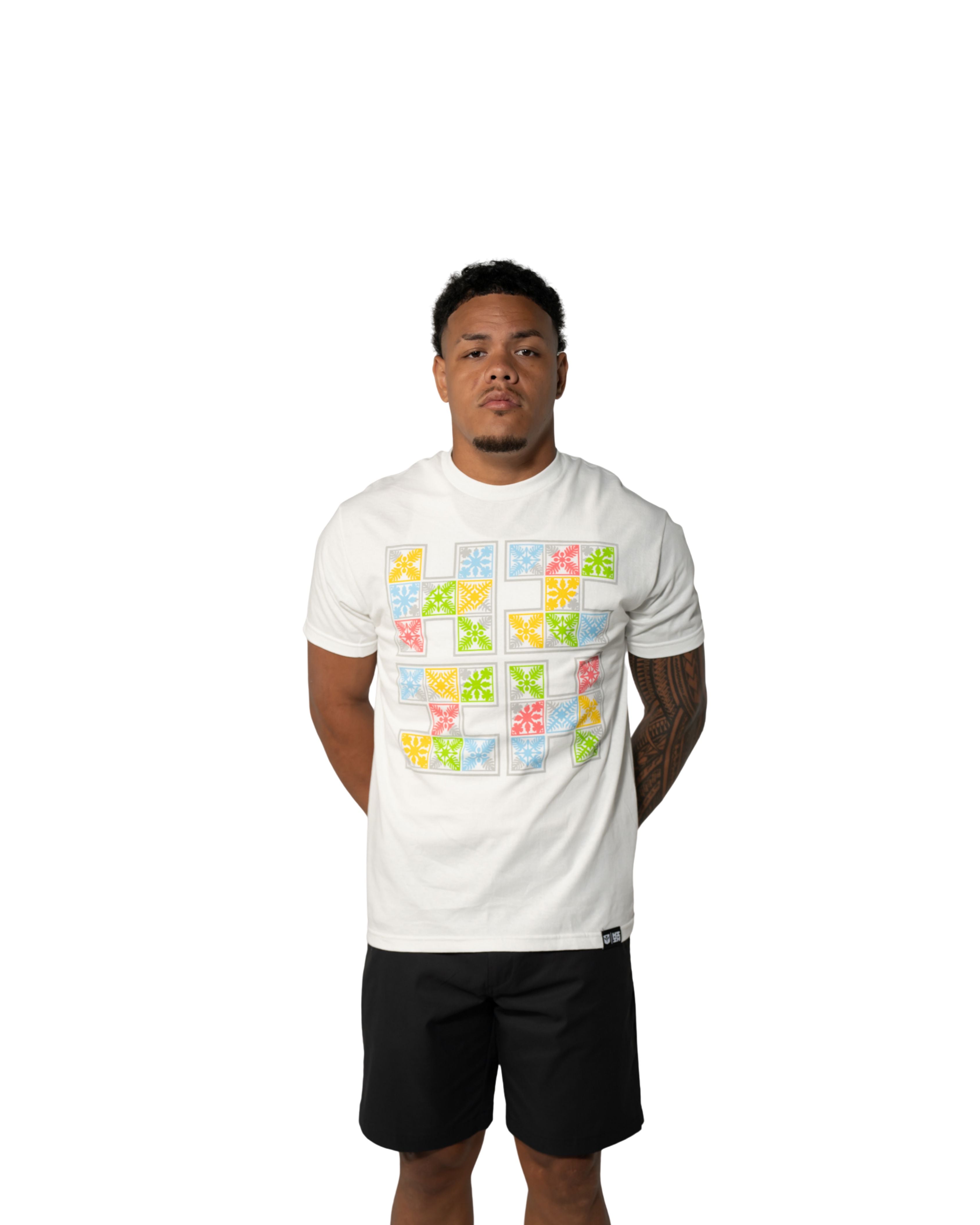 QUILT LOGO WHITE T-SHIRT Shirts Hawaii's Finest MEDIUM 