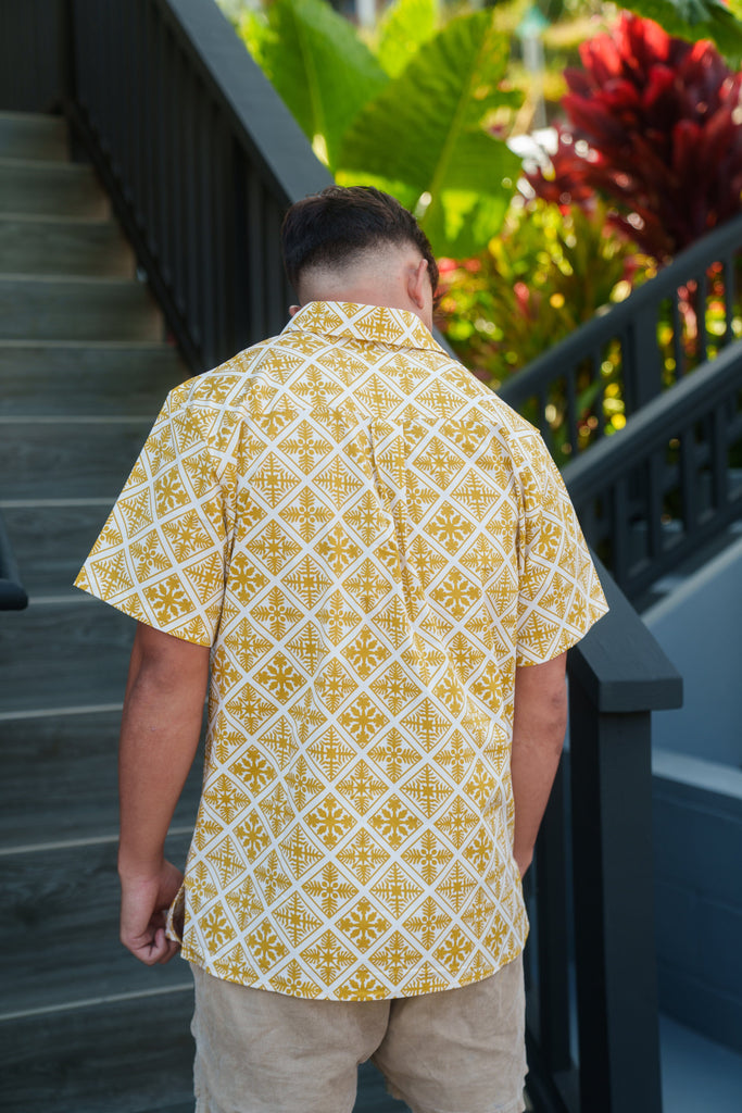 QUILT MEN'S MUSTARD ALOHA SHIRT Shirts Hawaii's Finest 