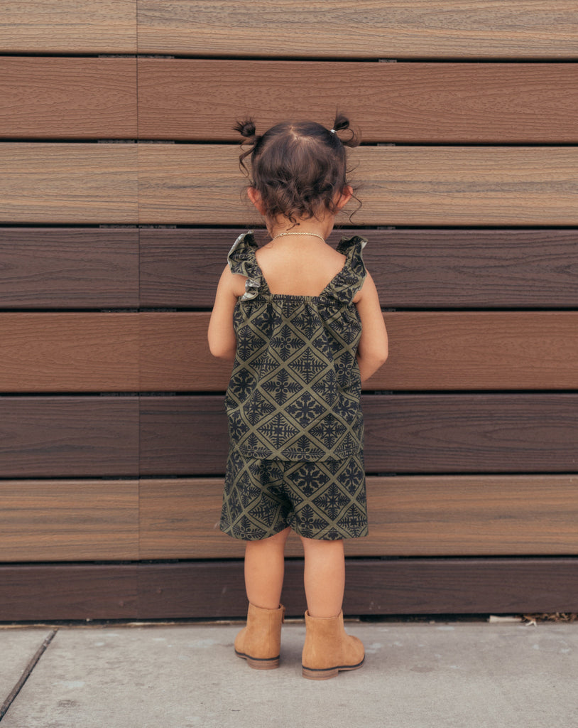 QUILT PĒPĒ OLIVE RUFFLE SET Beachwear Hawaii's Finest 