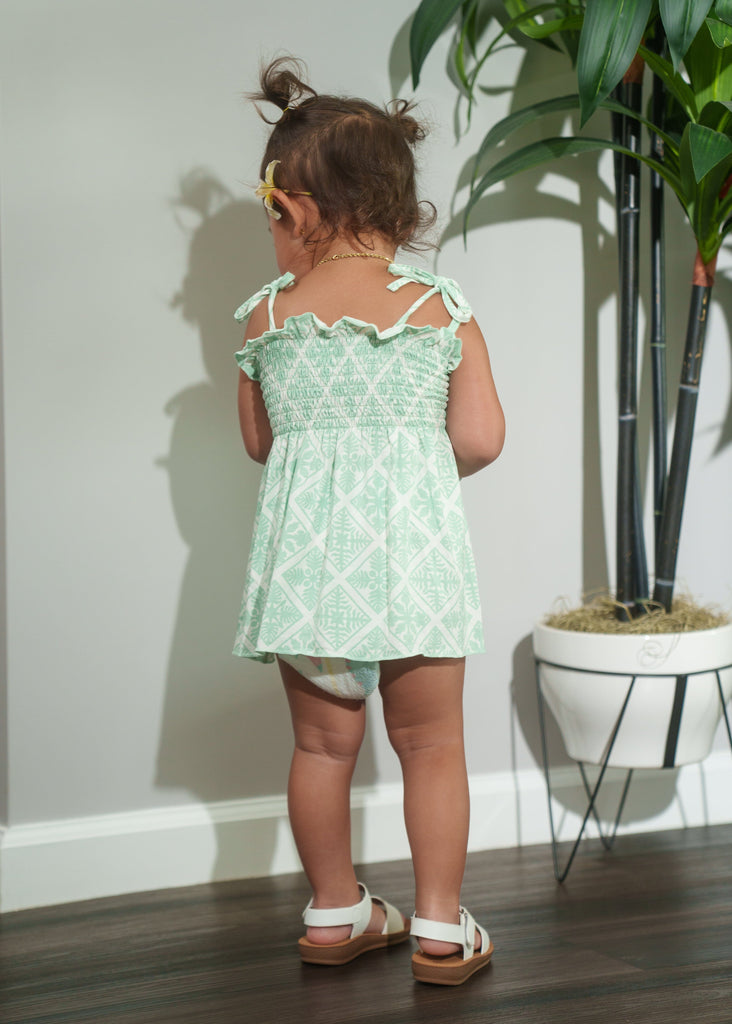 QUILT PĒPĒ SAGE CAMI DRESS Beachwear Hawaii's Finest 