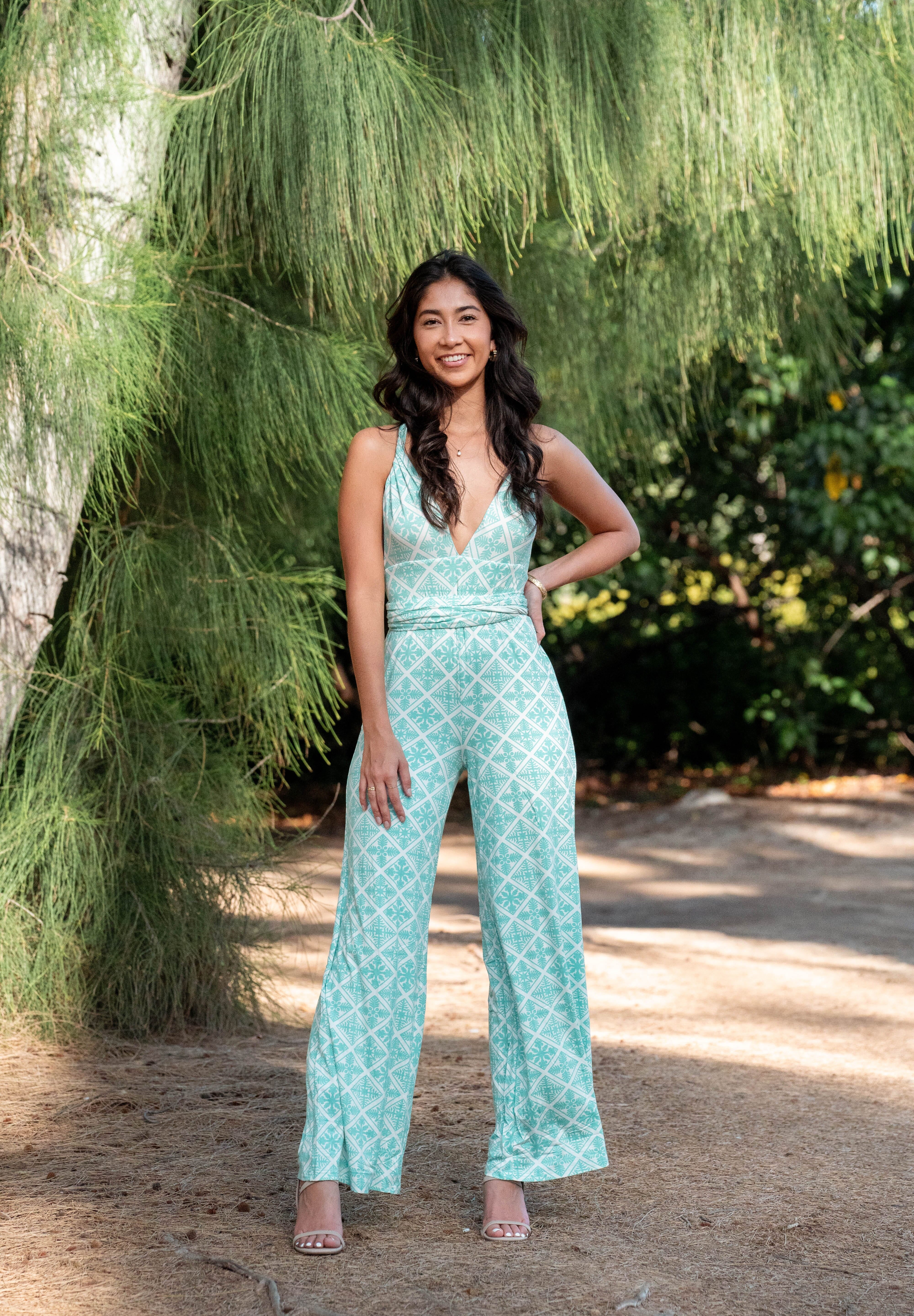 QUILT WOMEN'S MINT INFINITY JUMPSUIT Shirts Hawaii's Finest X-SMALL 