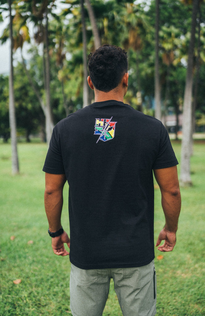 RAINBOW SPLIT BLACK T-SHIRT Shirts Hawaii's Finest 