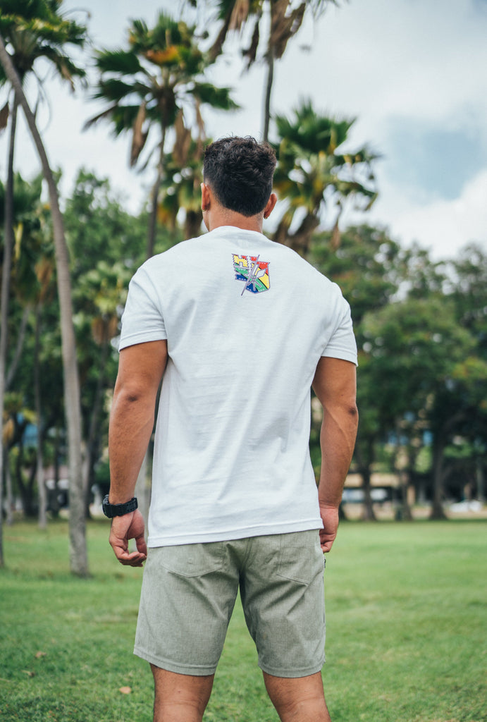 RAINBOW SPLIT WHITE T-SHIRT Shirts Hawaii's Finest 