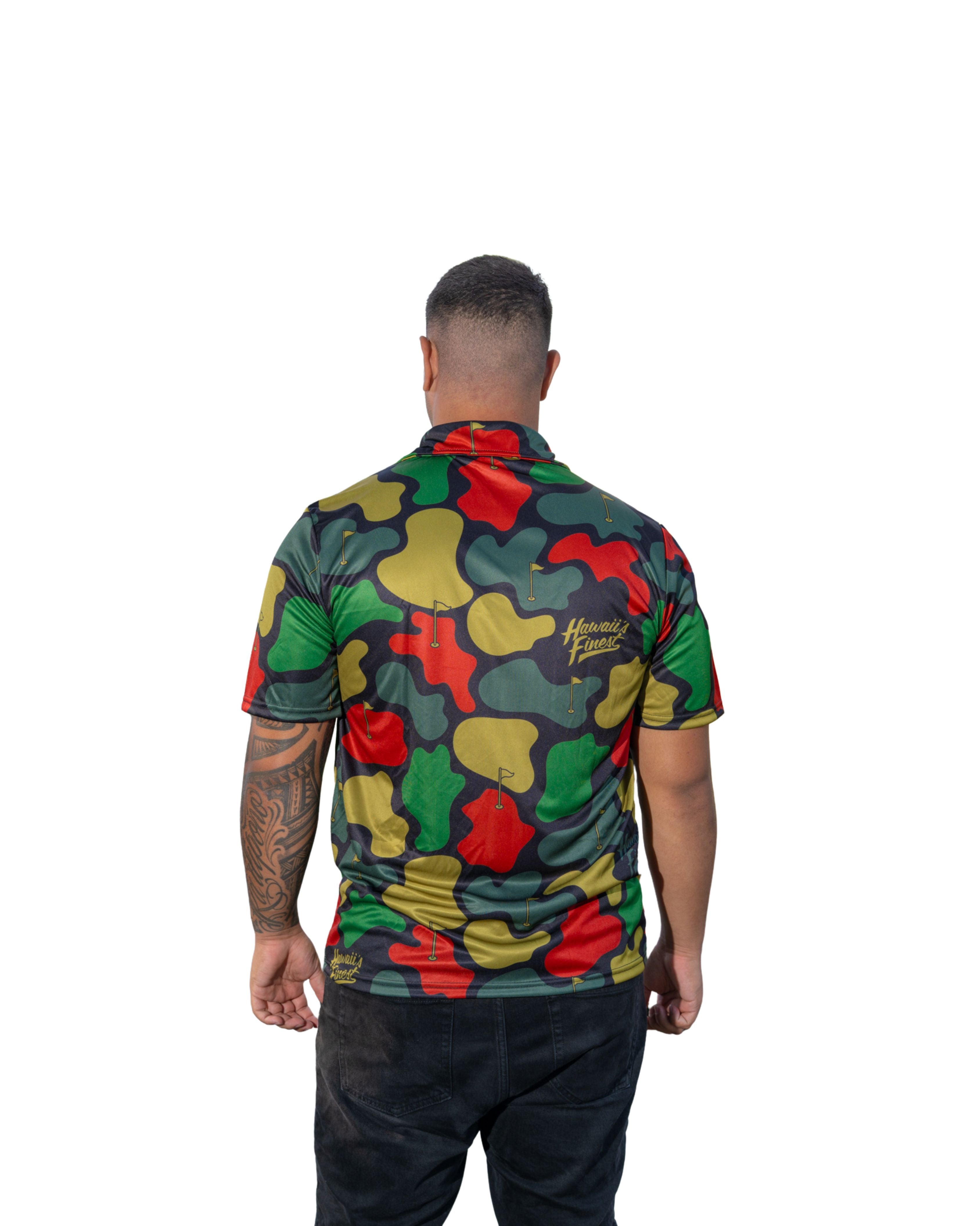 RASTA GOLF CAMO GOLF SHIRT Shirts Hawaii's Finest 