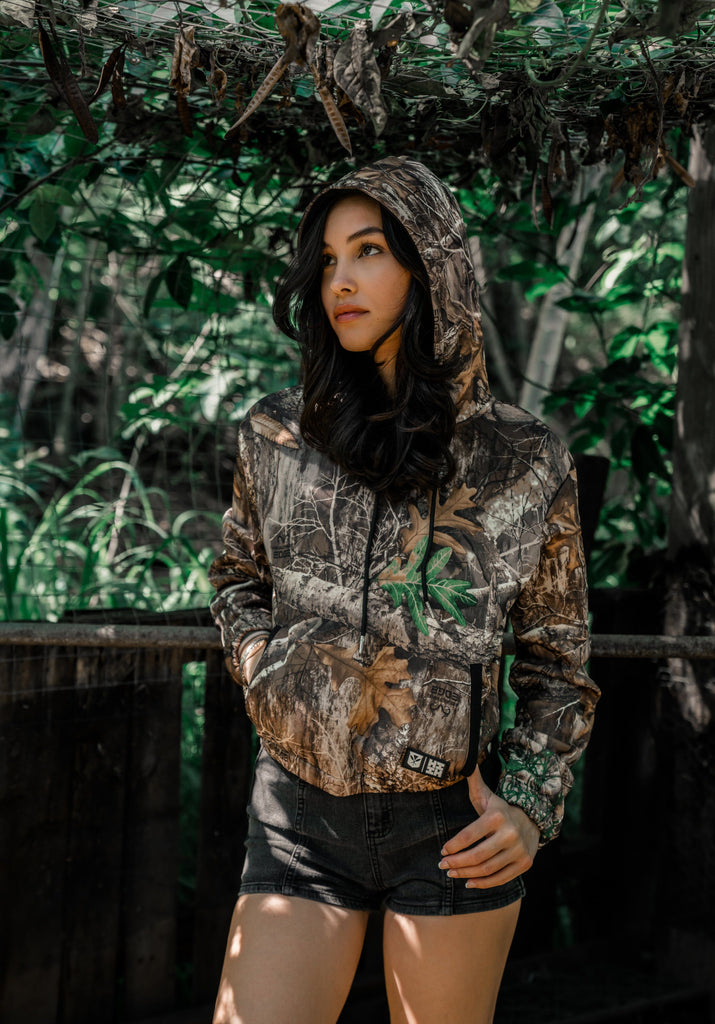 REAL TREE COLLAB WOMEN'S CROP LOUNGE HOODIE Jacket Hawaii's Finest 