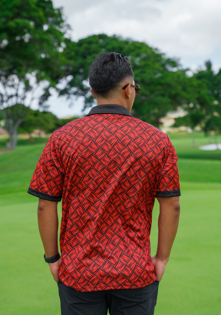 RED & BLACK LAUHALA GOLF SHIRT Jersey Hawaii's Finest 