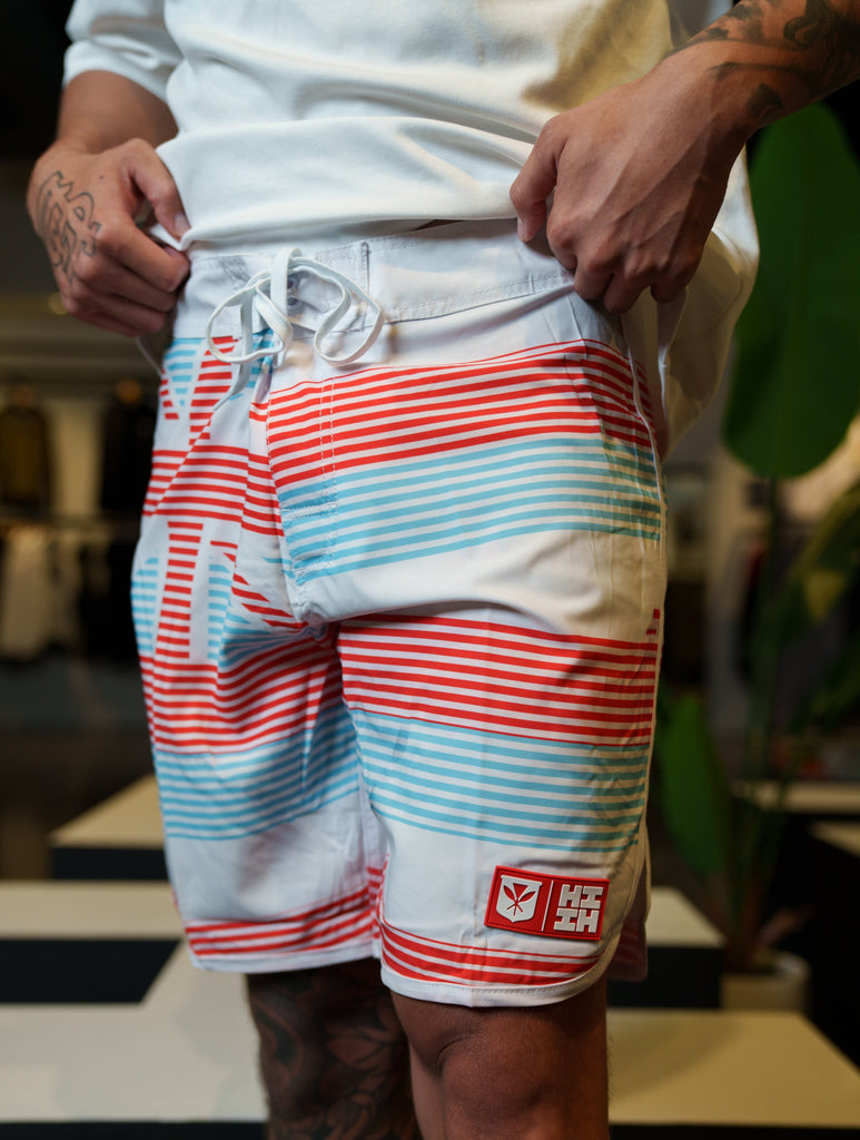RED & BLUE FLAG MINI COLLECTION BOARDSHORTS Shorts Hawaii's Finest 28 