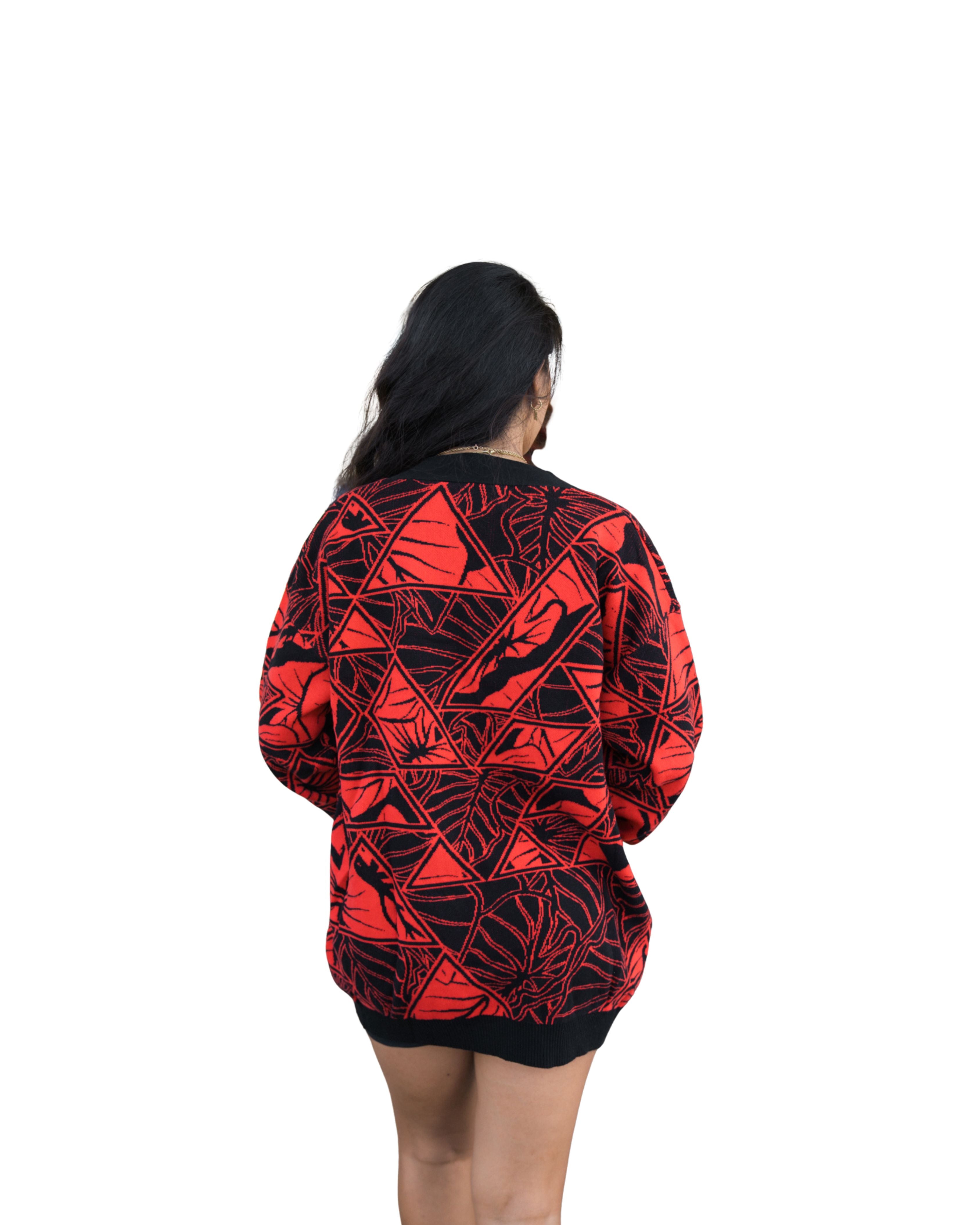 RED HĀLOA TRIANGLES CARDIGAN Jacket Hawaii's Finest 