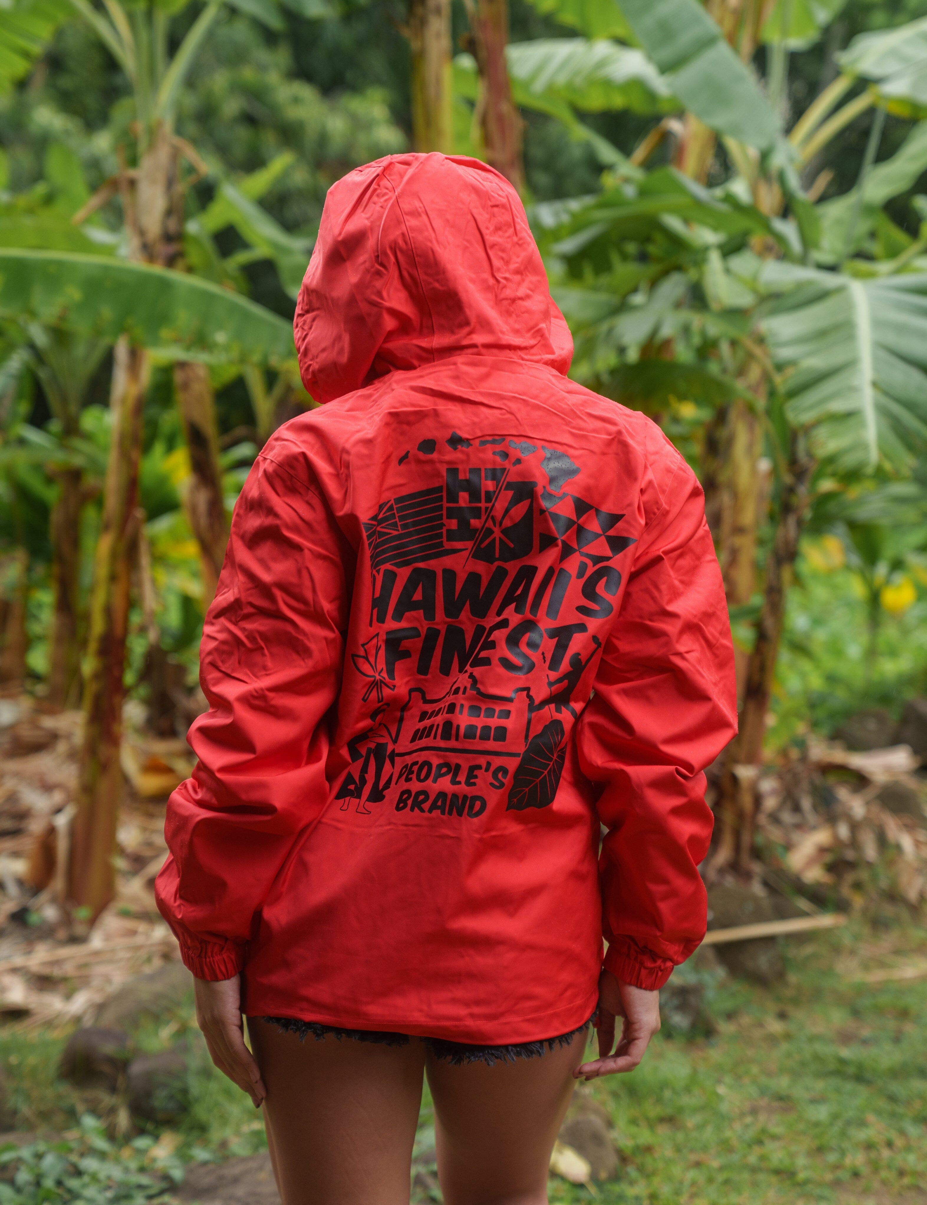 RED LOGOS RAIN JACKET Jacket Hawaii's Finest 