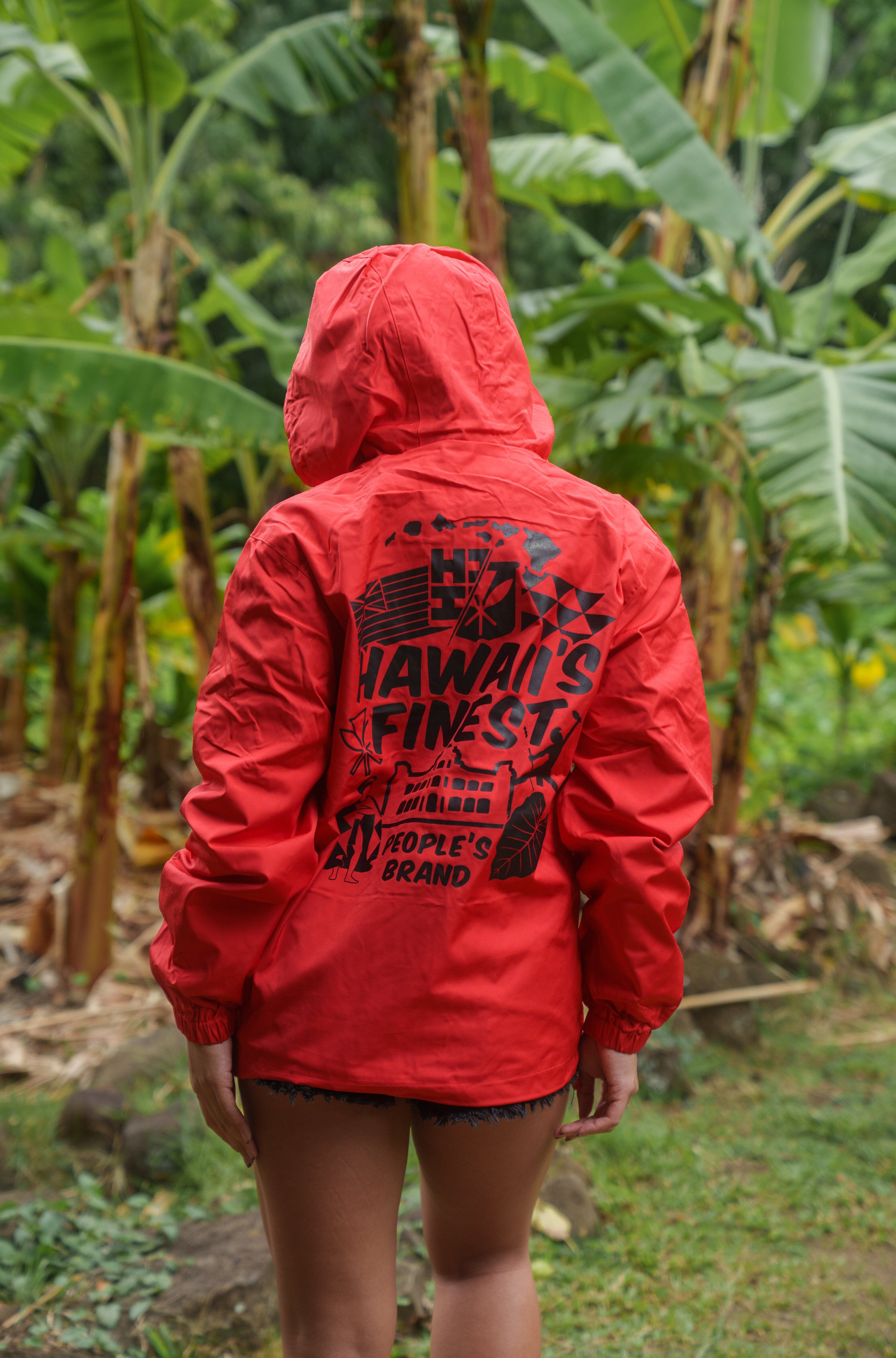 RED LOGOS RAIN JACKET Jacket Hawaii's Finest 