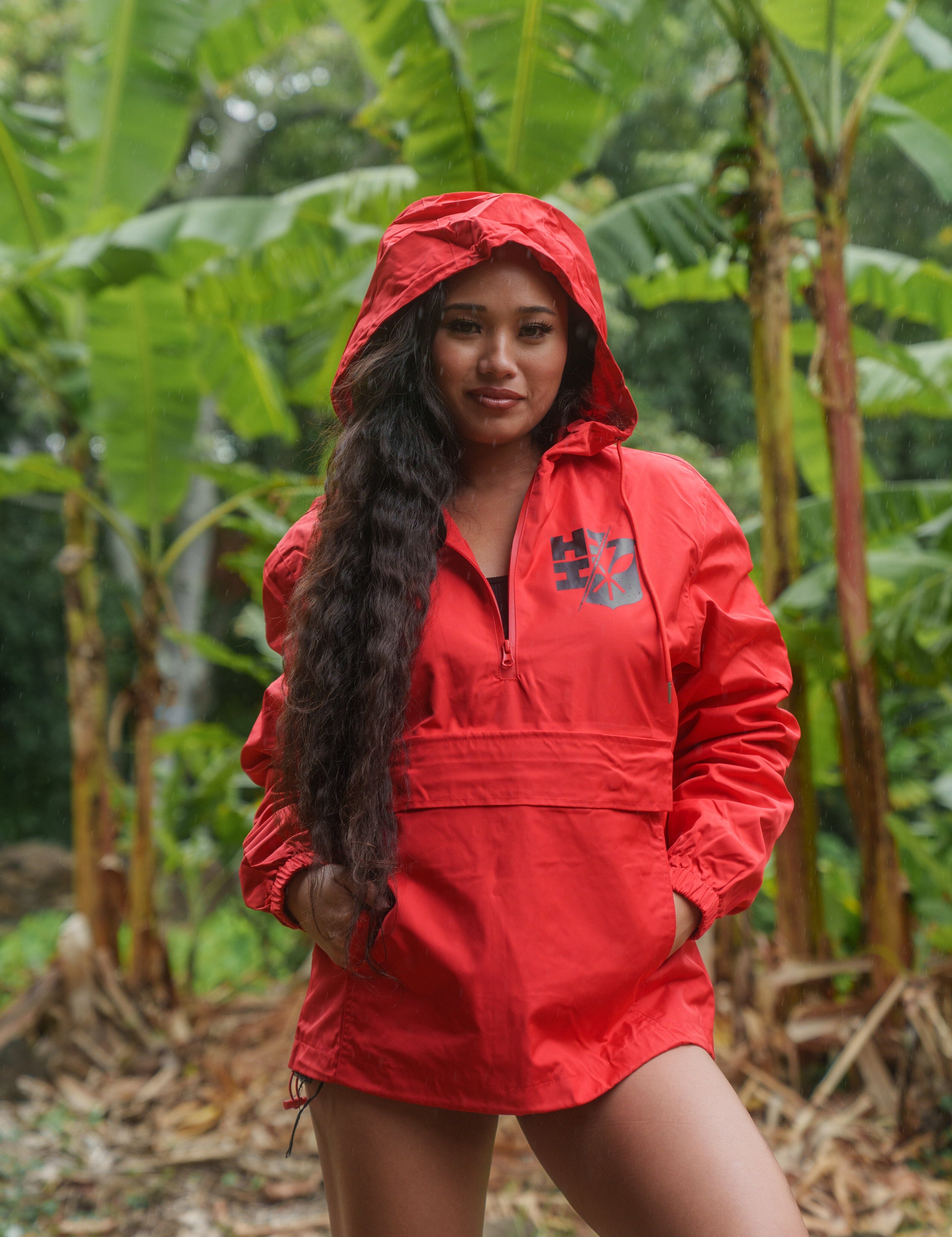 RED LOGOS RAIN JACKET Jacket Hawaii's Finest X-SMALL 