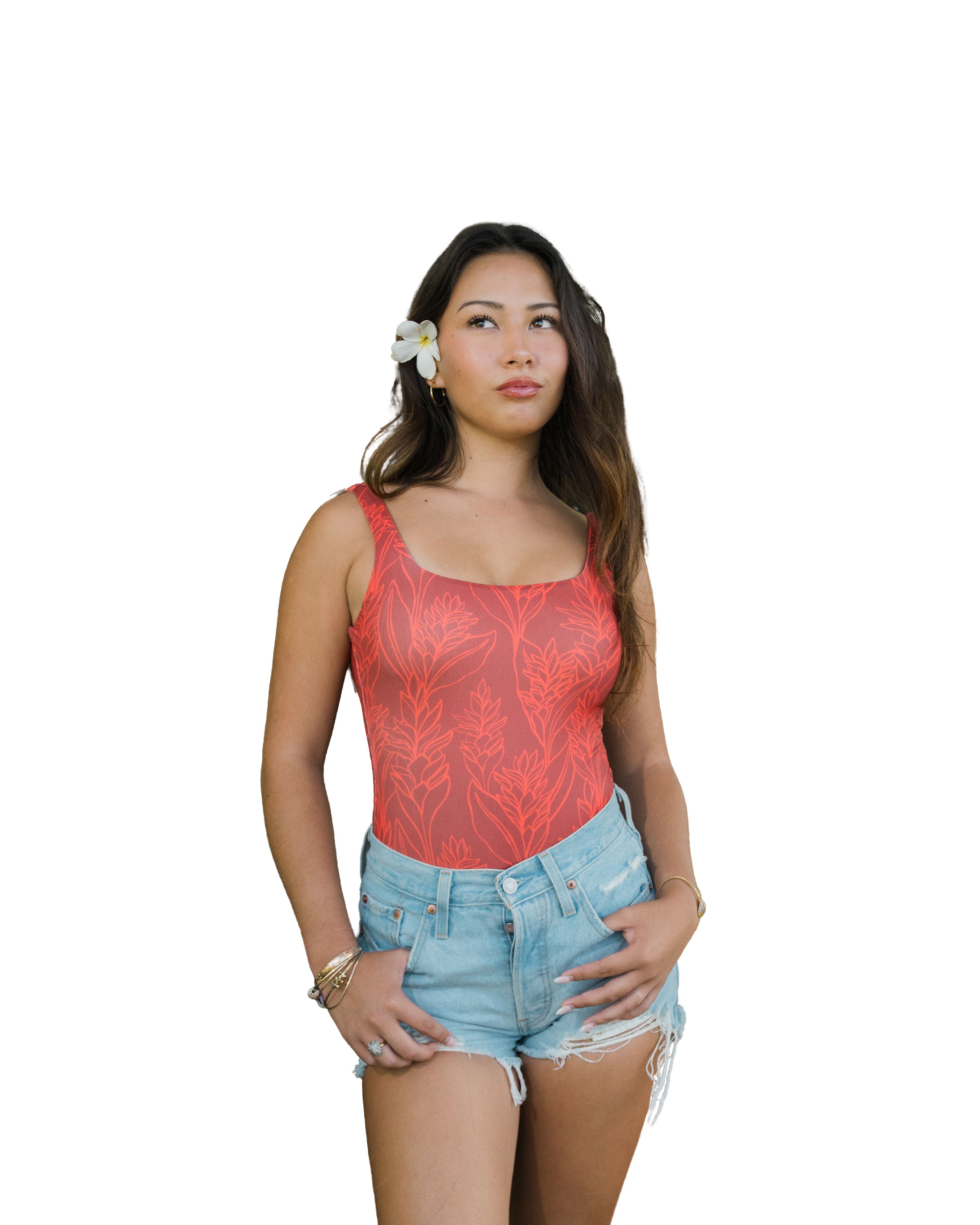 RED TORCH TANK BODYSUIT Hawaii's Finest X-SMALL 