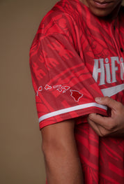 RED TRIBAL BASEBALL JERSEY Jersey Hawaii's Finest 