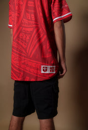 RED TRIBAL BASEBALL JERSEY Jersey Hawaii's Finest 