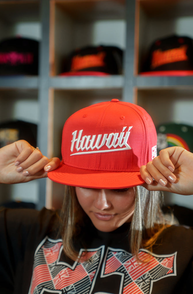 RED & WHITE HAWAII HAT Hat Hawaii's Finest 