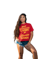 RED & YELLOW KEEP HAWAIIAN LANDS WOMEN'S TEE