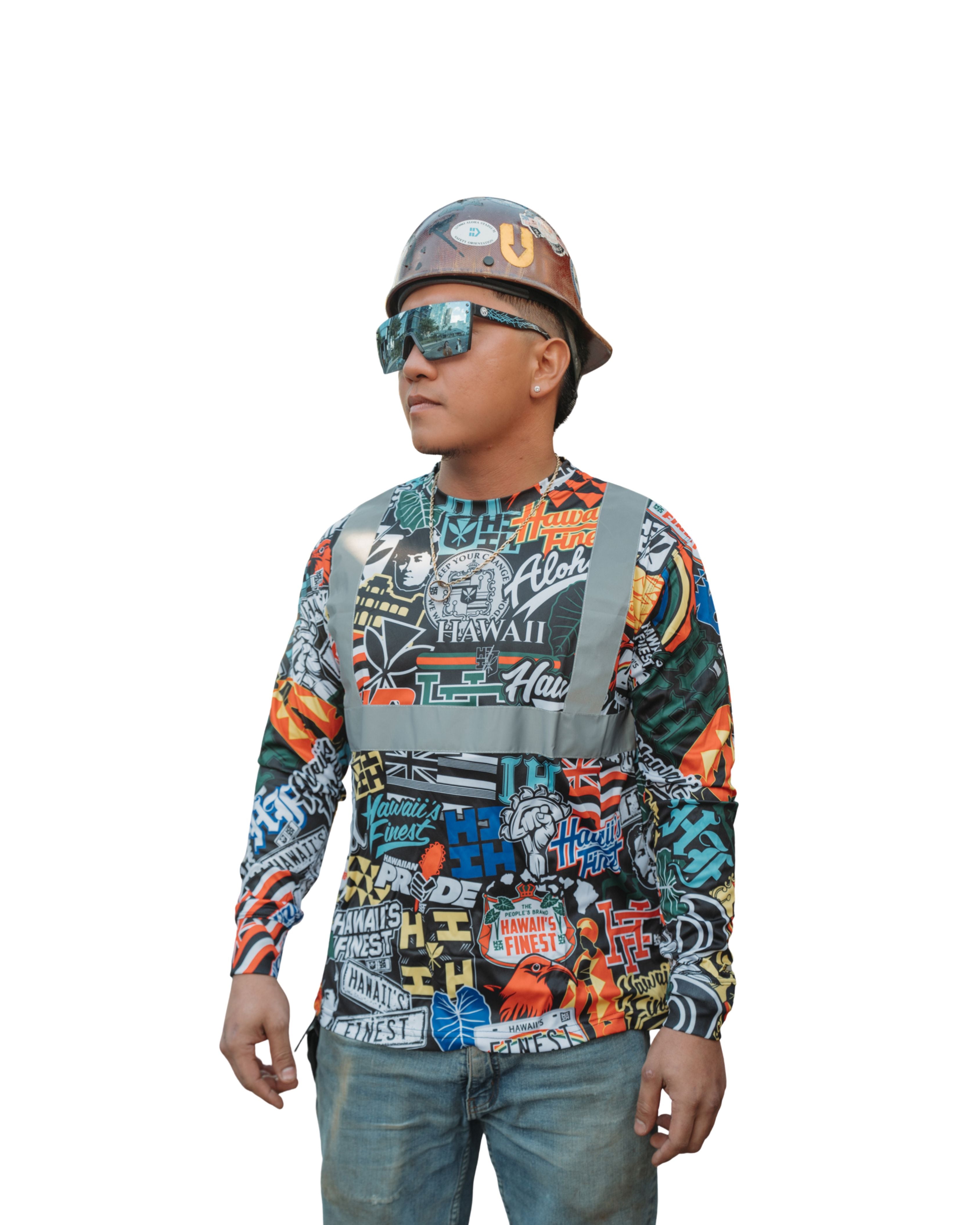 REFLECTIVE STICKERBOMB DRI-FIT LONGSLEEVE Jacket Hawaii's Finest X-SMALL 