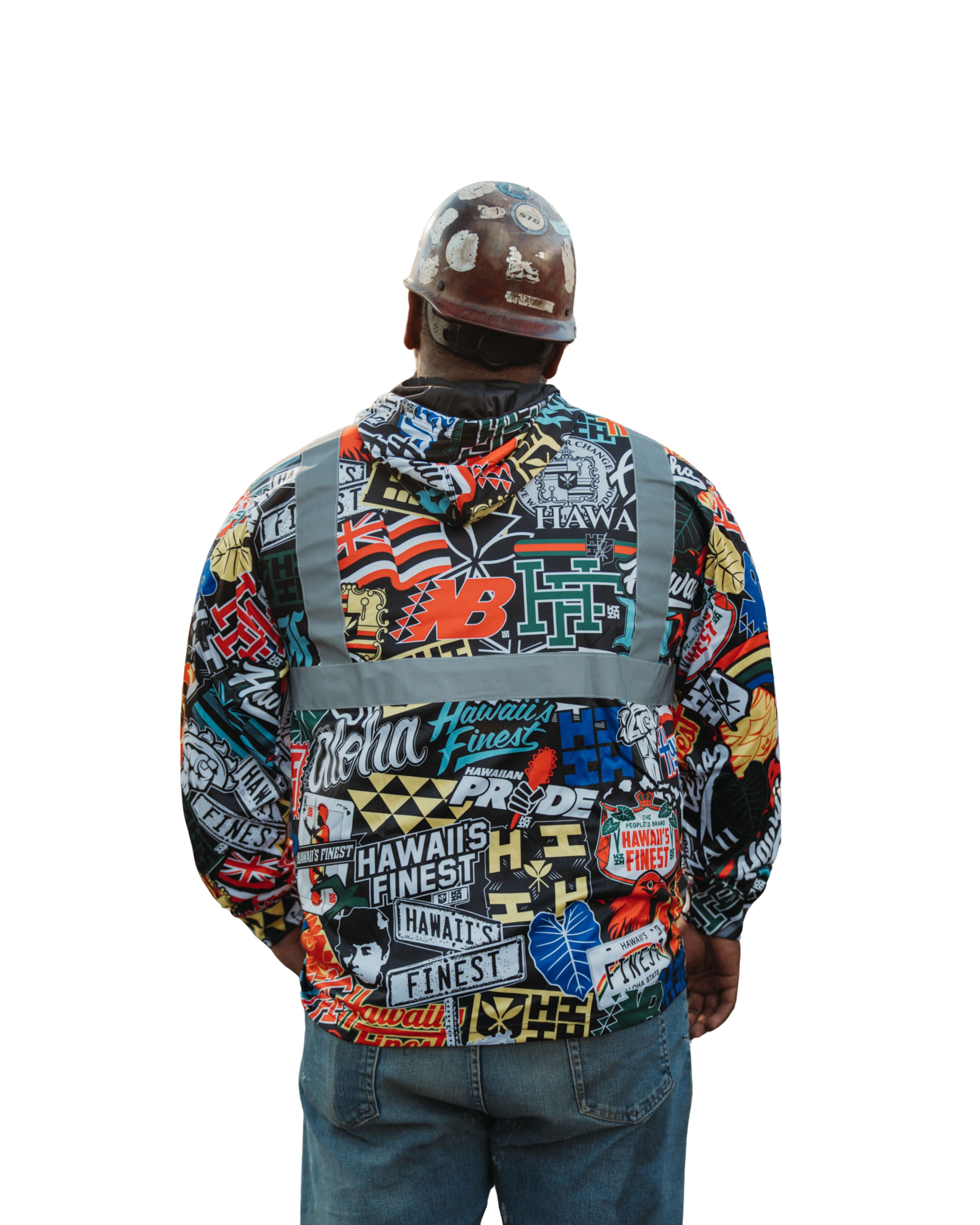 REFLECTIVE STICKERBOMB DRI-FIT LONGSLEEVE W/HOOD Jacket Hawaii's Finest 