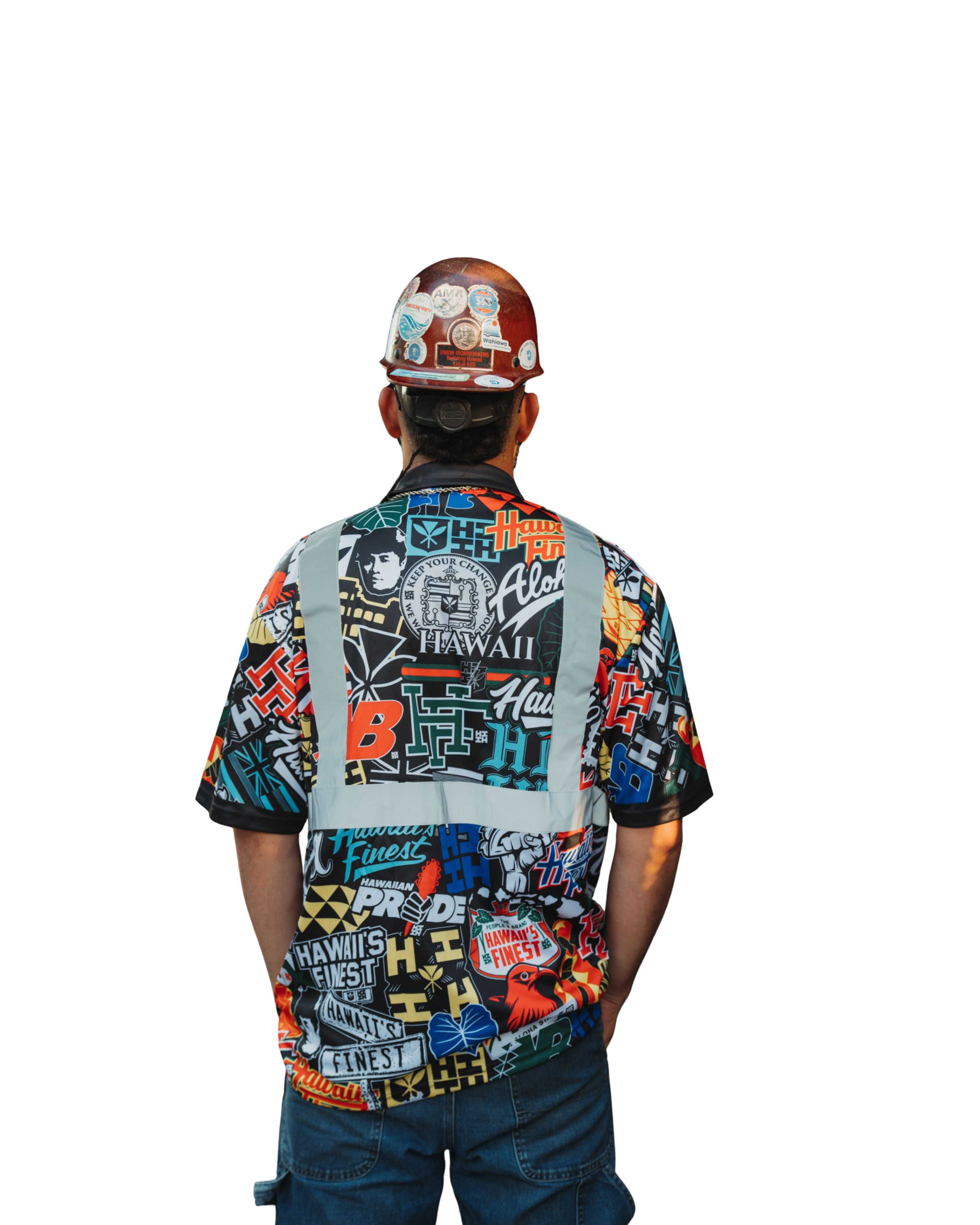 REFLECTIVE STICKERBOMB GOLF SHIRT Jersey Hawaii's Finest 