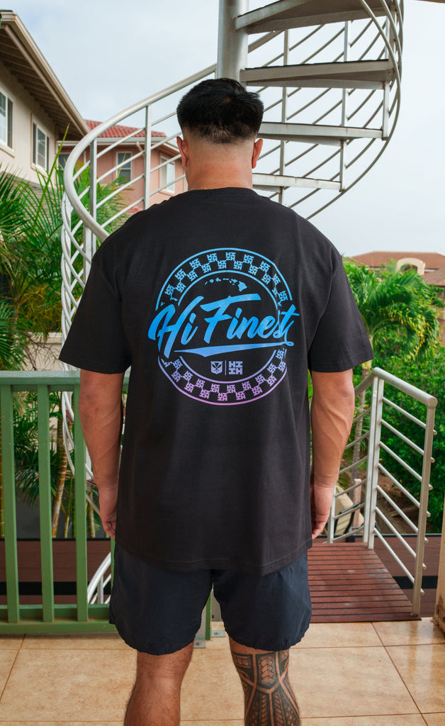 RETRO CIRCLE BLUE T-SHIRT Shirts Hawaii's Finest 