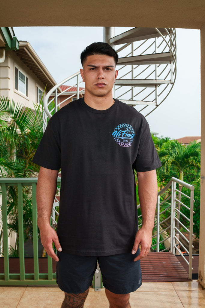 RETRO CIRCLE BLUE T-SHIRT Shirts Hawaii's Finest MEDIUM 