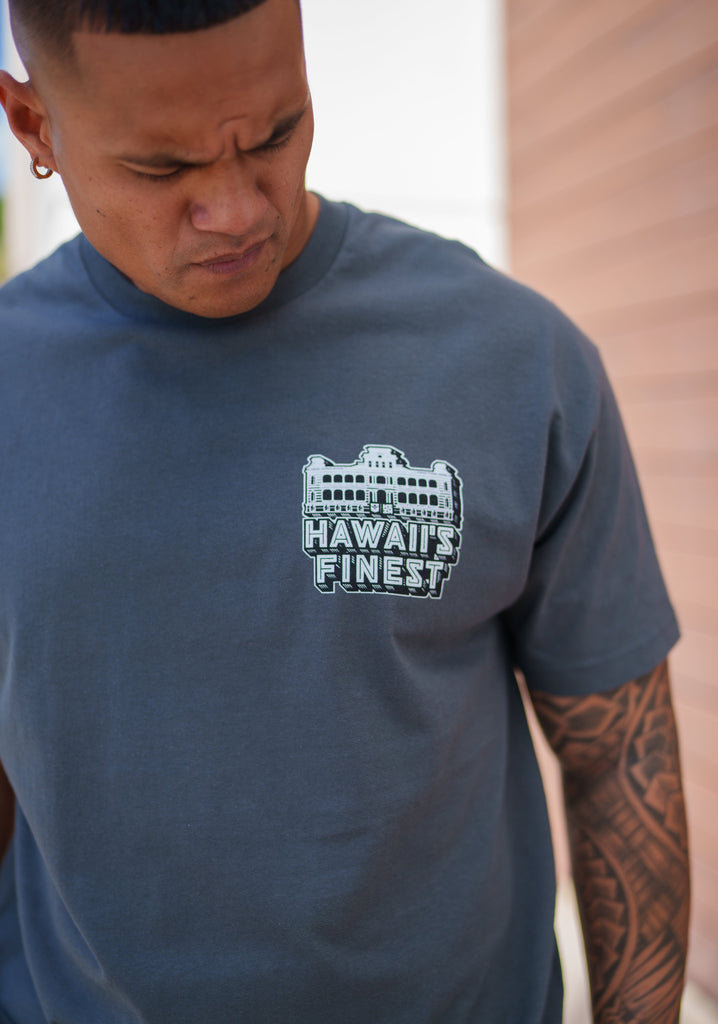 RETRO PALACE CHARCOAL T-SHIRT Shirts Hawaii's Finest 