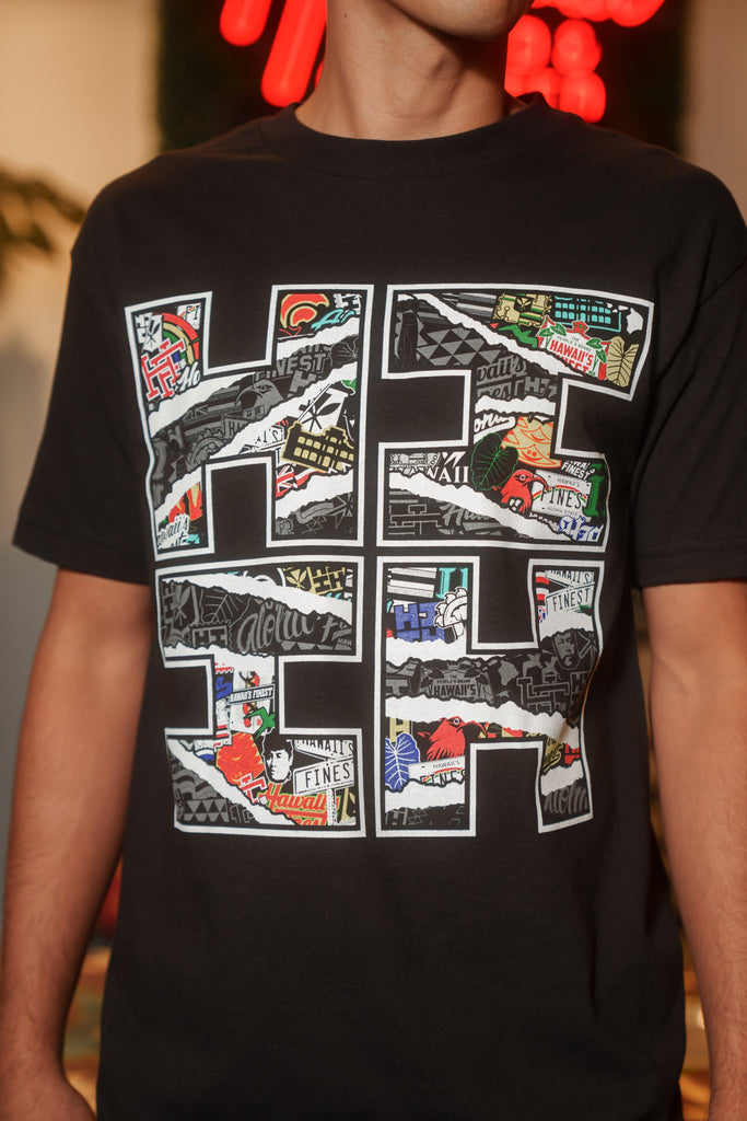 RIPPED STICKERBOMB COLOR T-SHIRT Shirts Hawaii's Finest 